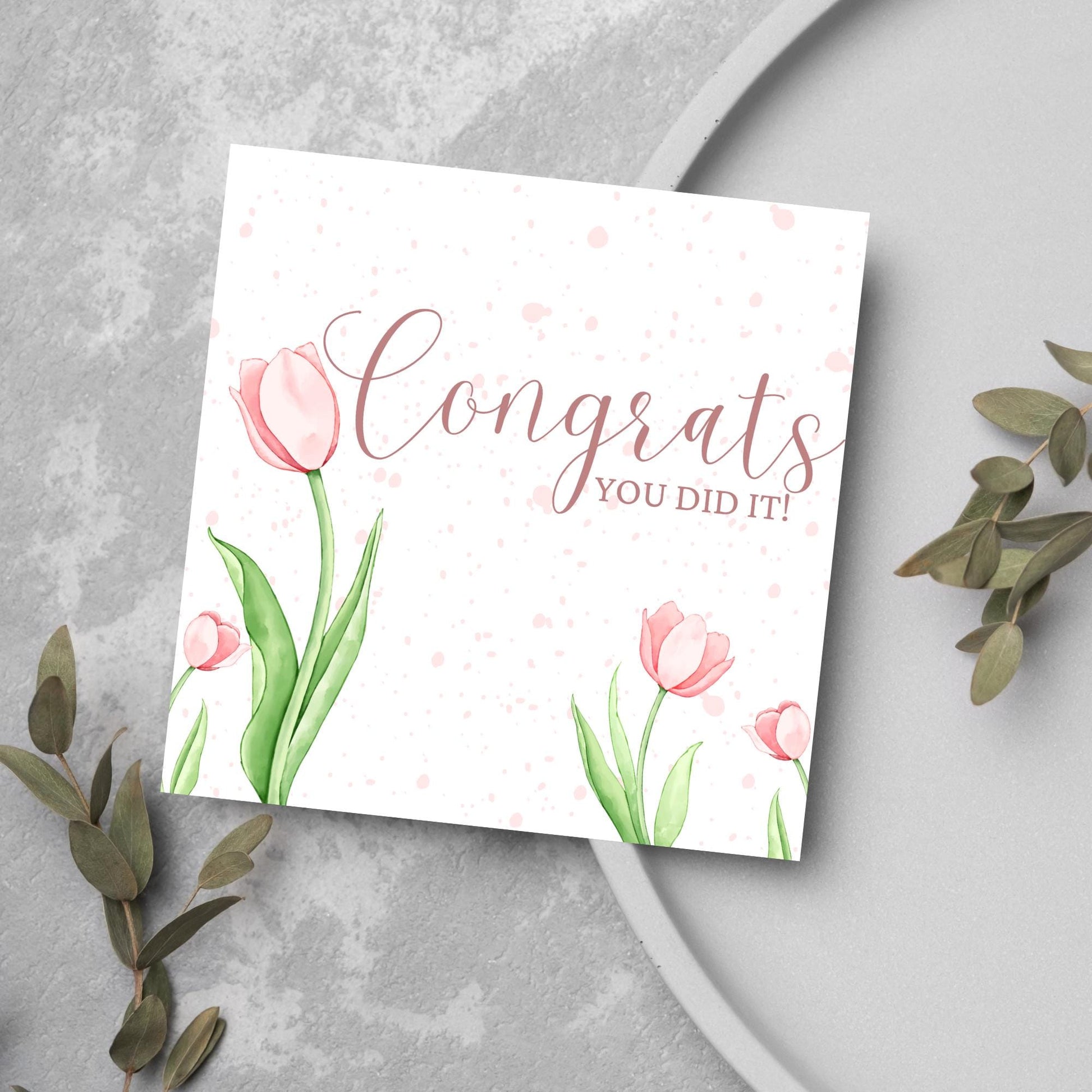 Congratulations Card, Card for Daughter, Card for Sister, Card for Wife, Tulips Congratulations Card, Celebration Card