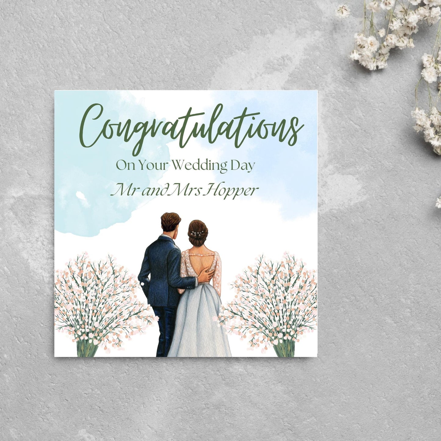 Personalised Wedding Congratulations Card, Mr & Mrs Wedding Card, Custom Name Wedding Card, Newlywed Card, Married Card, Wedding Day Card
