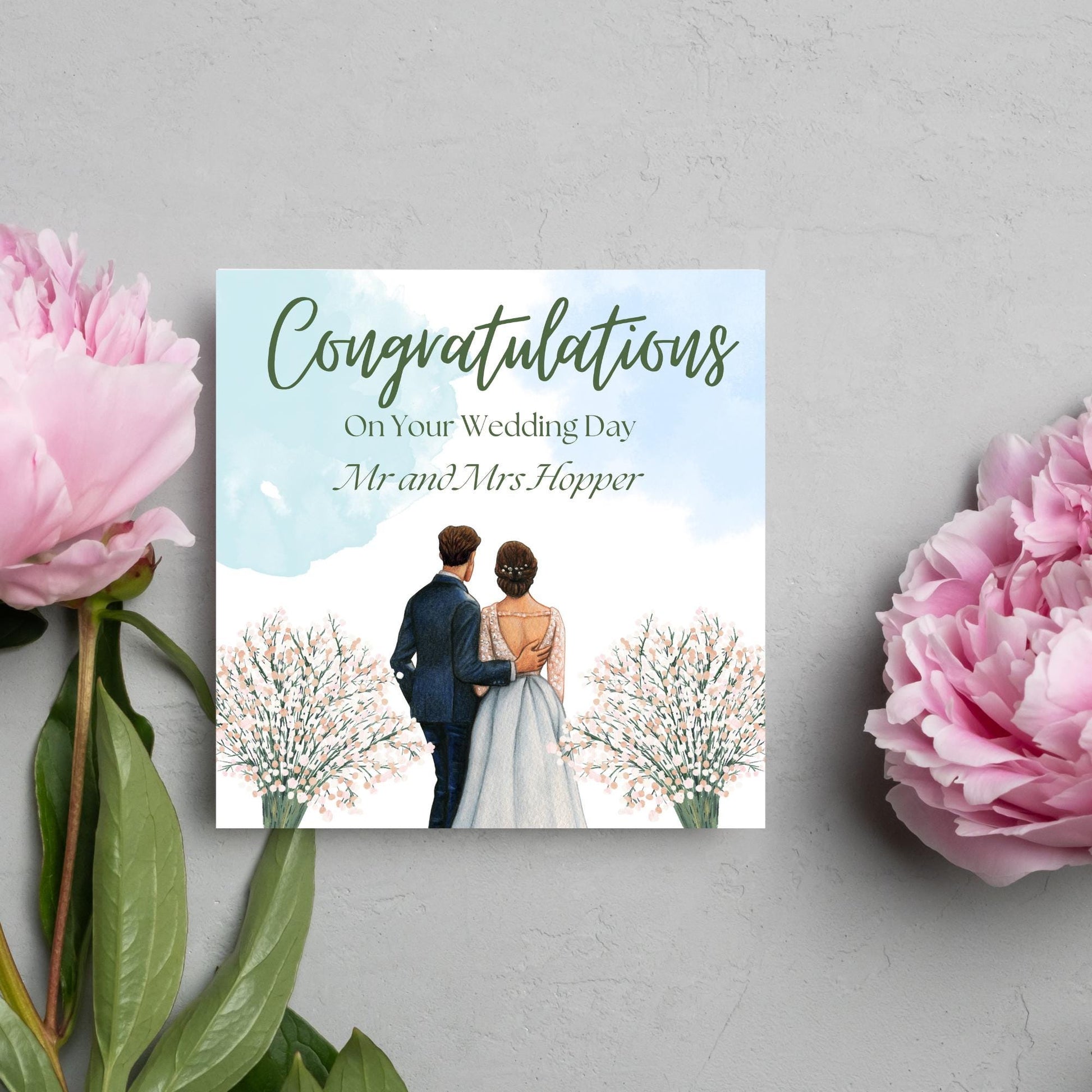Personalised Wedding Congratulations Card, Mr & Mrs Wedding Card, Custom Name Wedding Card, Newlywed Card, Married Card, Wedding Day Card