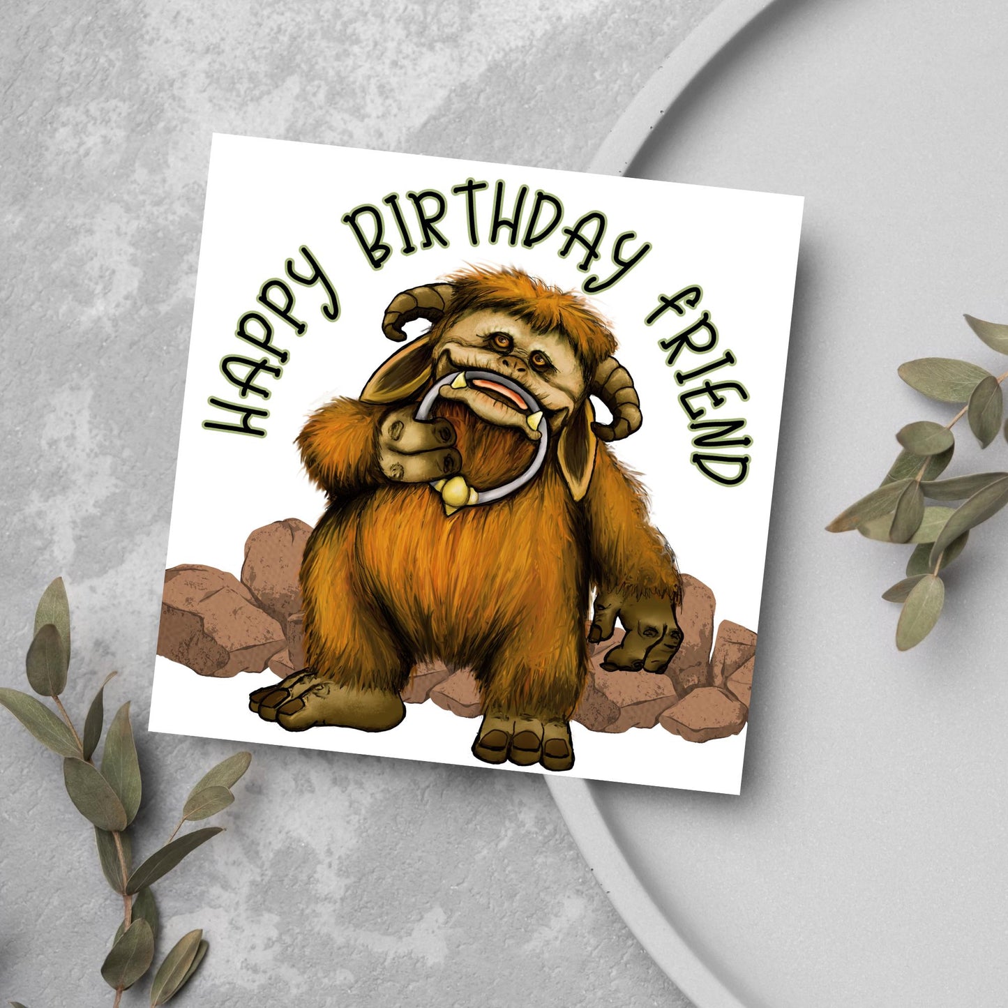 Labyrinth Birthday Card, Ludo Cute Birthday Card, Card for Friend, Best Friend Birthday Card, 80's Movie Card. David Bowie, Ludo Friend Card