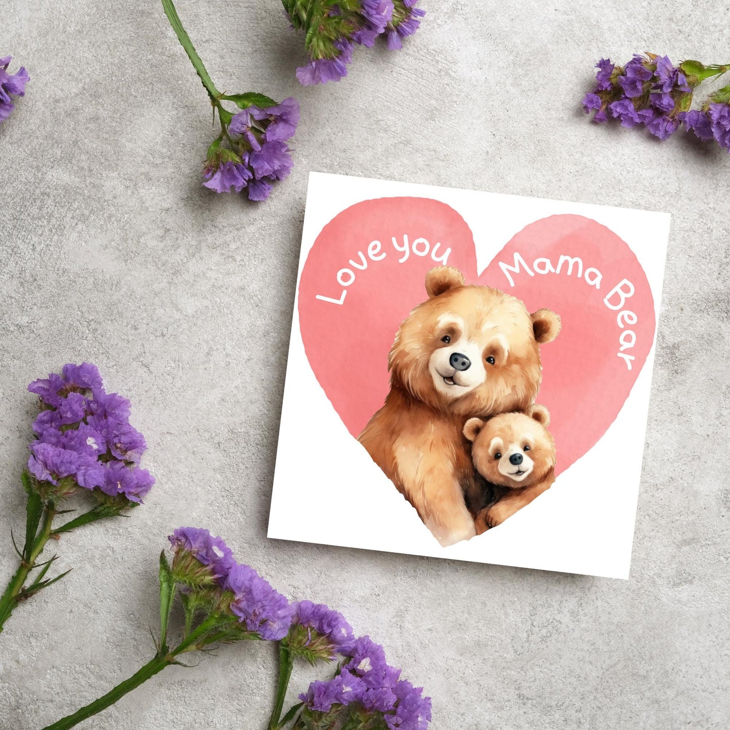 Bear Mothers Day Card, Cute Card for Mum, Greetings Card, Happy Mothers Day, Mama Bear, Card for Mother