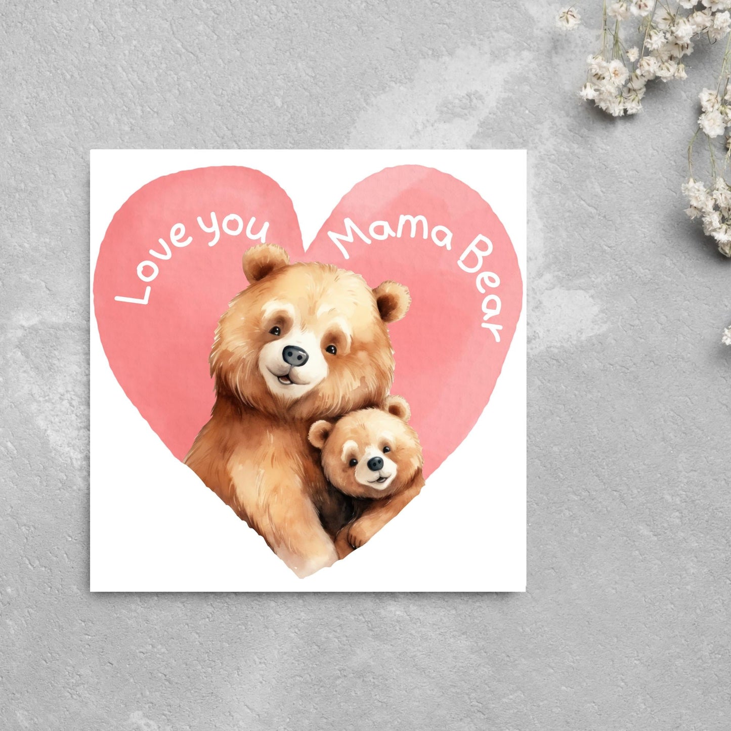 Bear Mothers Day Card, Cute Card for Mum, Greetings Card, Happy Mothers Day, Mama Bear, Card for Mother