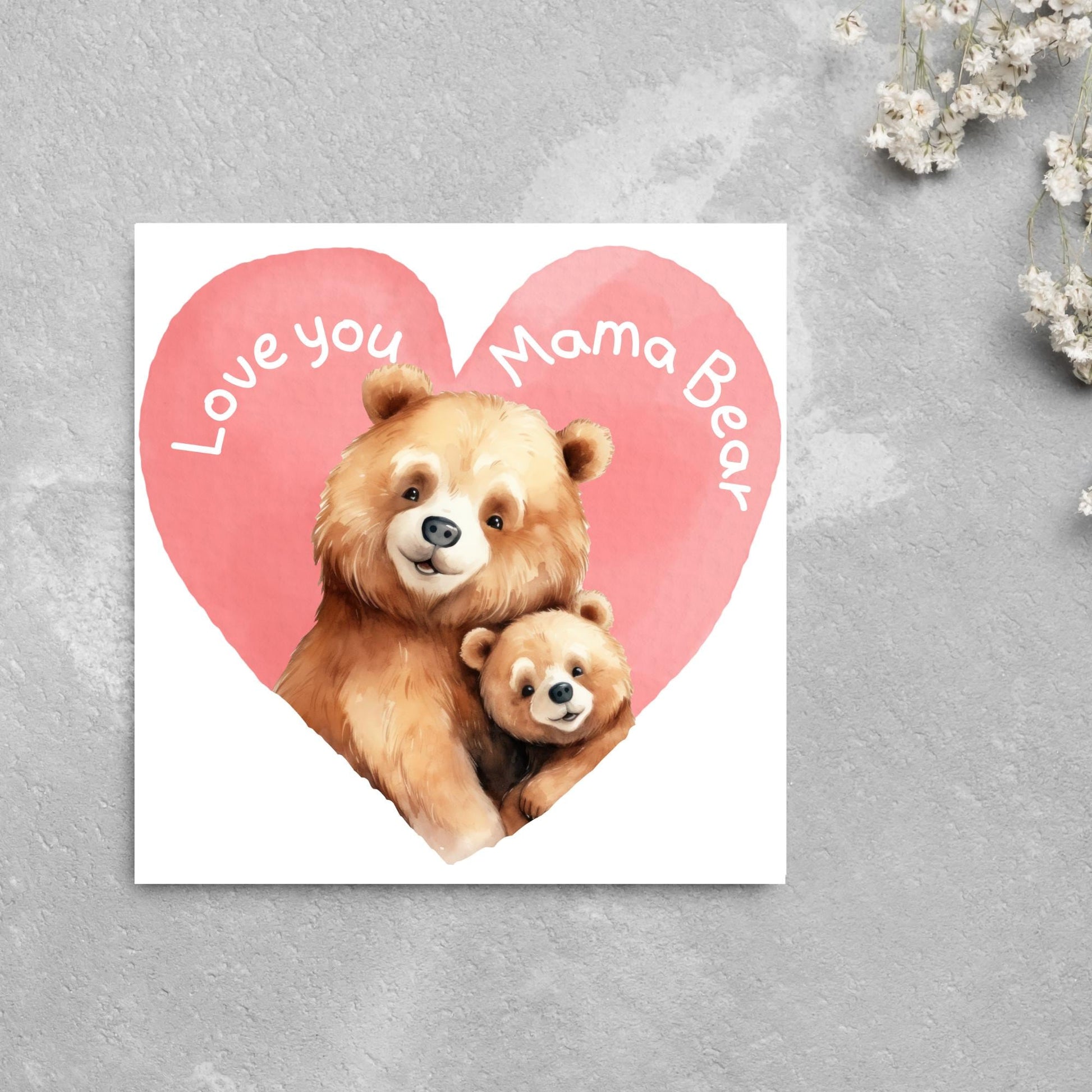 Bear Mothers Day Card, Cute Card for Mum, Greetings Card, Happy Mothers Day, Mama Bear, Card for Mother