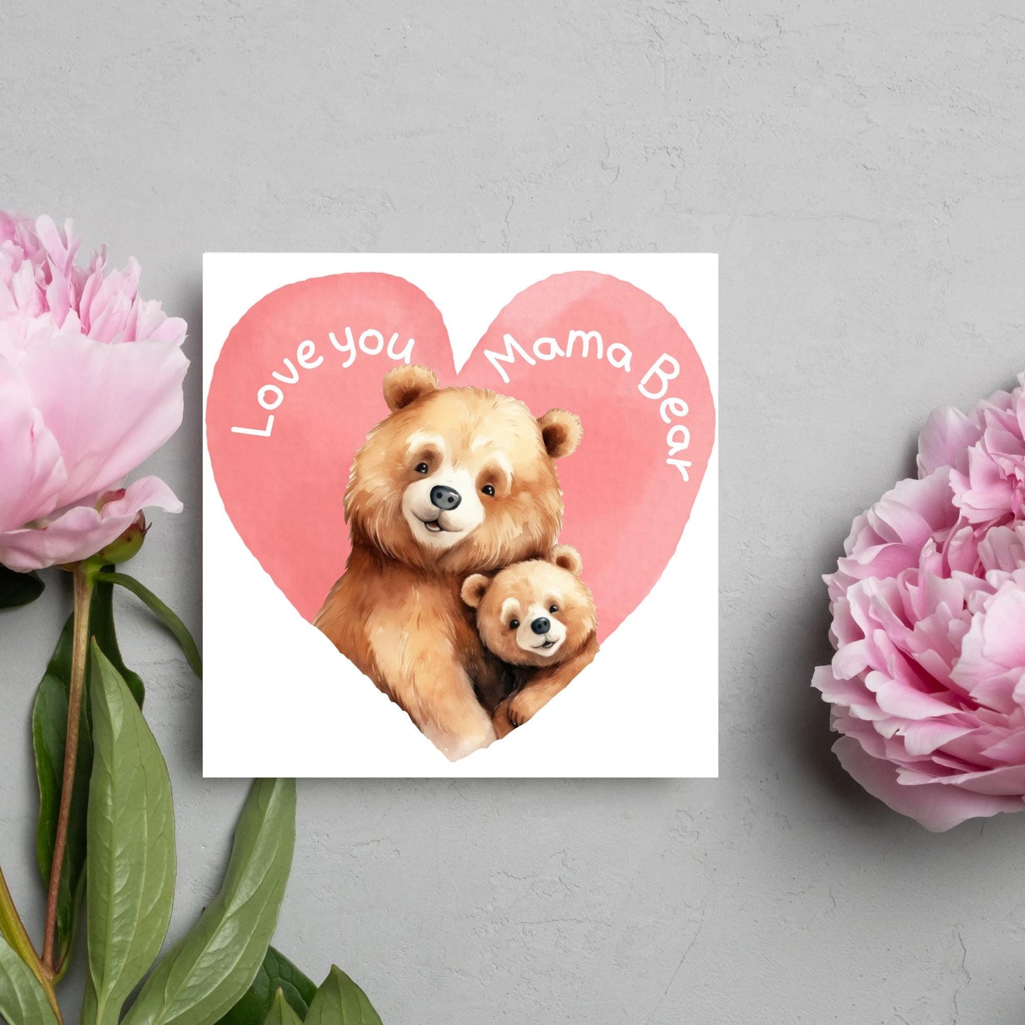 Bear Mothers Day Card, Cute Card for Mum, Greetings Card, Happy Mothers Day, Mama Bear, Card for Mother