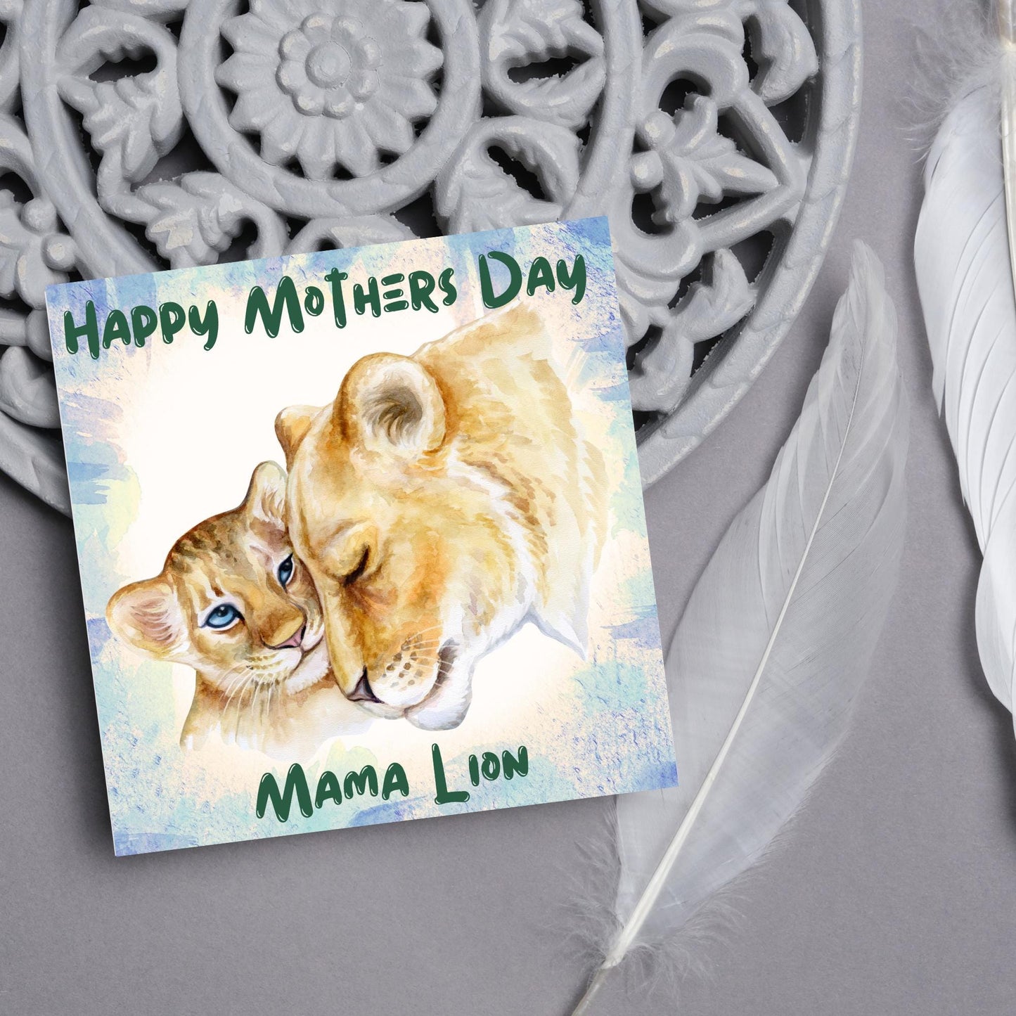 Lion Mothers Day Card, Cute Card for Mum, Greetings Card, Happy Mothers Day, Mama Lion, Card for Mother