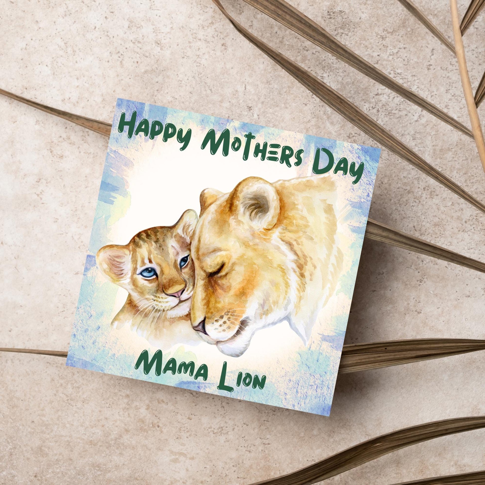 Lion Mothers Day Card, Cute Card for Mum, Greetings Card, Happy Mothers Day, Mama Lion, Card for Mother