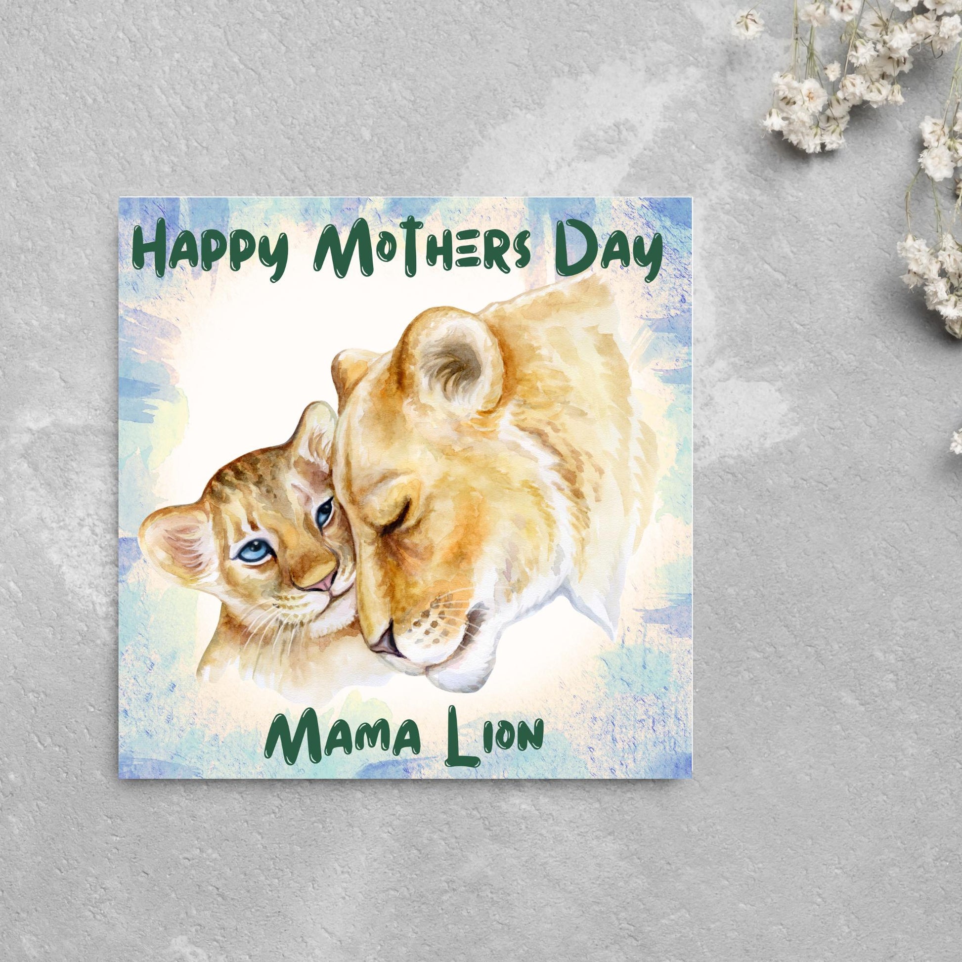 Lion Mothers Day Card, Cute Card for Mum, Greetings Card, Happy Mothers Day, Mama Lion, Card for Mother