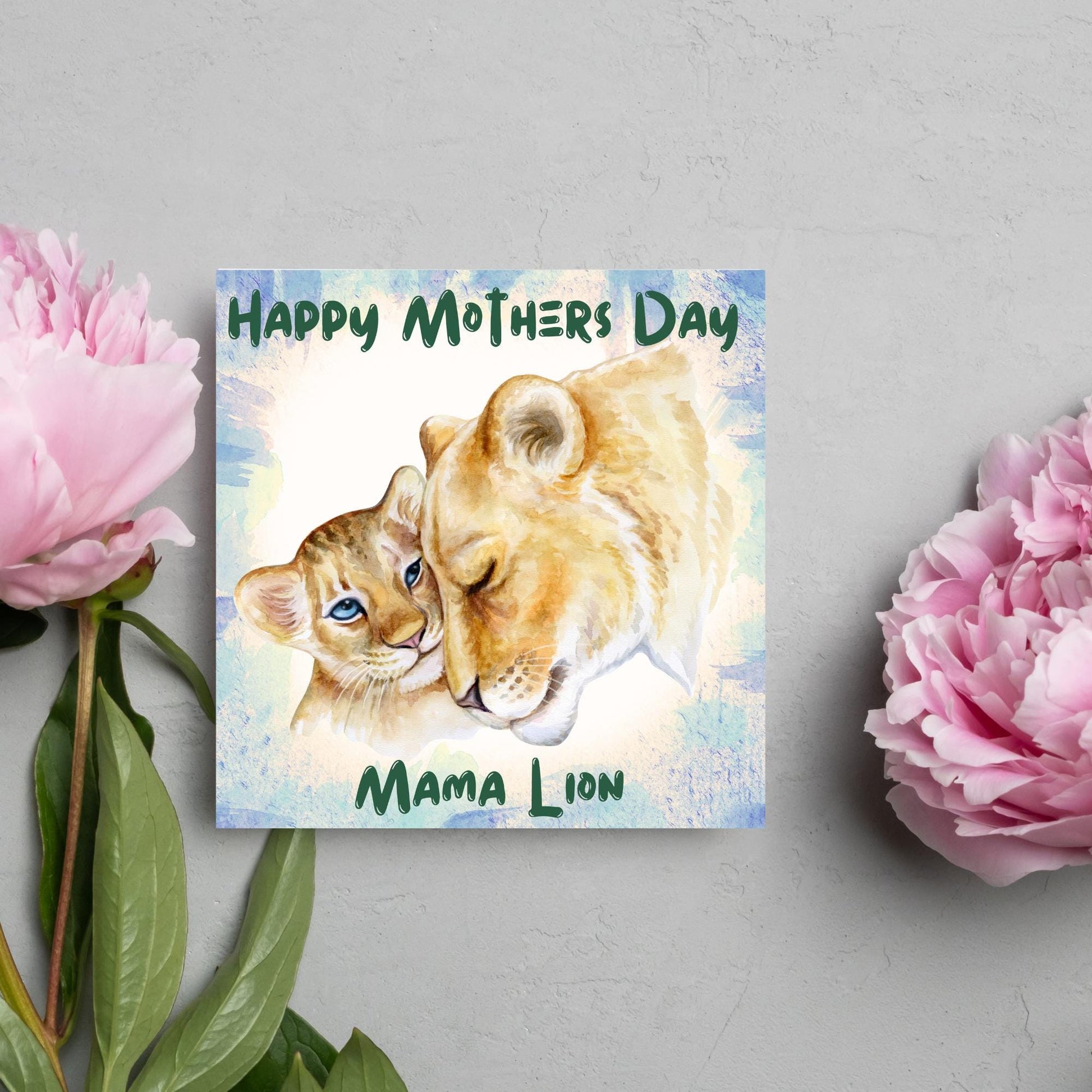 Lion Mothers Day Card, Cute Card for Mum, Greetings Card, Happy Mothers Day, Mama Lion, Card for Mother