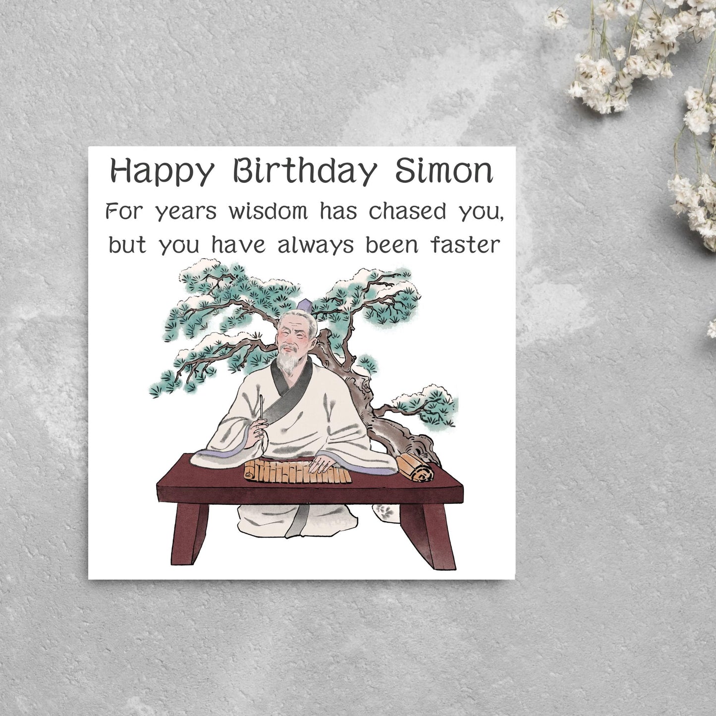 Personalised Birthday Card, Chinese Wisdom Card, Funny Card, Name Birthday Card, 50th Birthday Card, 60th Birthday Card