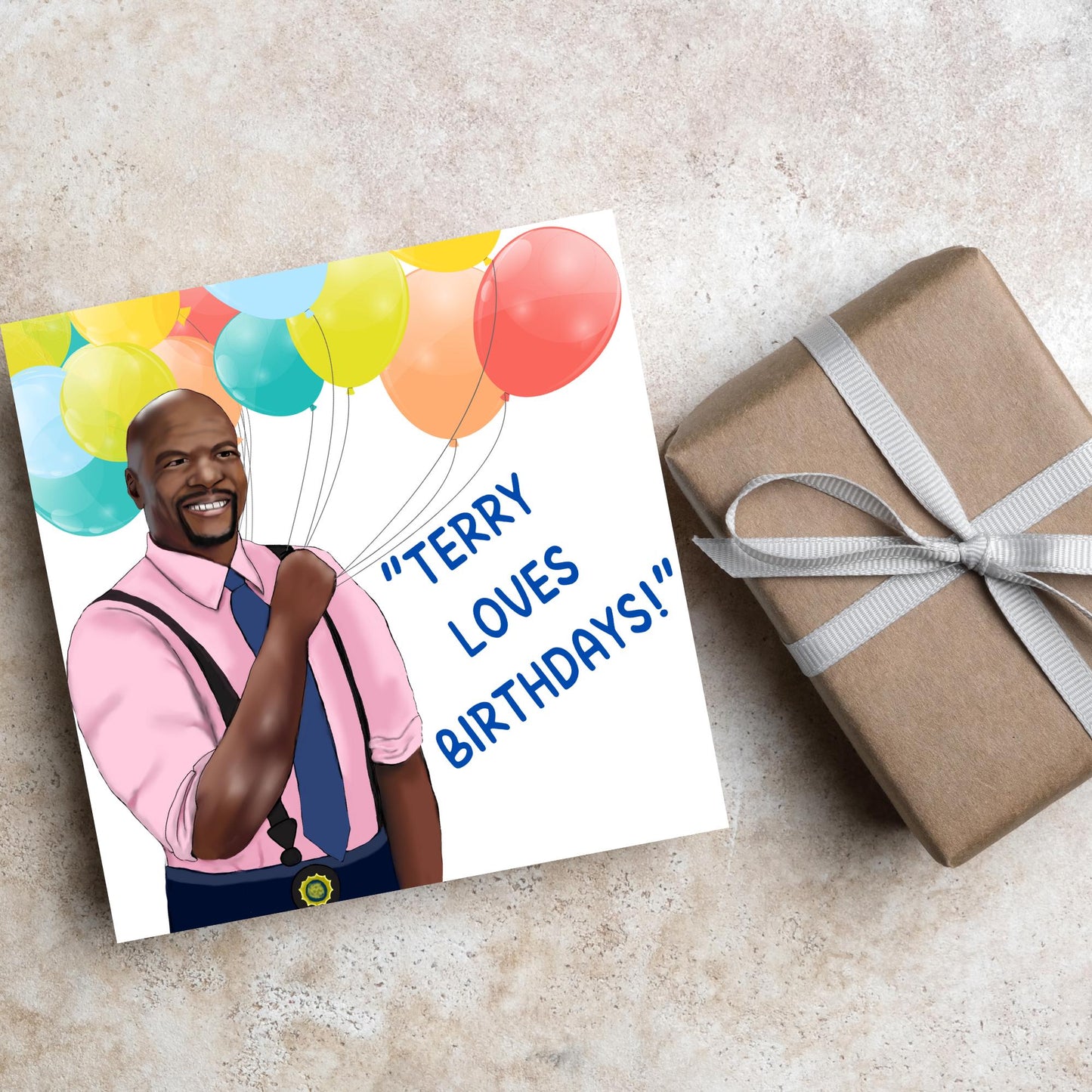 Brooklyn 99 Birthday Card, Terry Cruz, Terry loves Birthdays, Funny Birthday Card for Friend, Brooklyn Nine Nine, Police Show Card