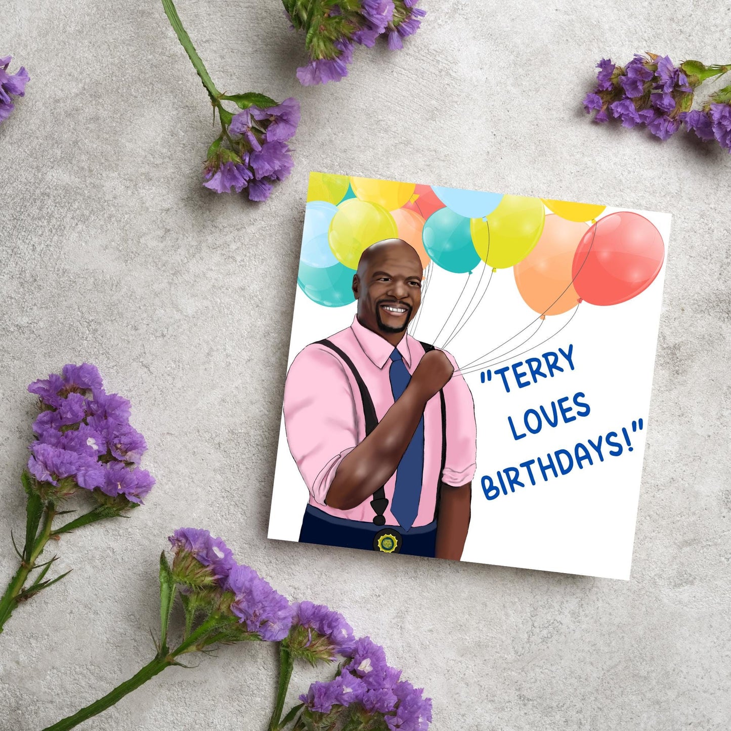 Brooklyn 99 Birthday Card, Terry Cruz, Terry loves Birthdays, Funny Birthday Card for Friend, Brooklyn Nine Nine, Police Show Card