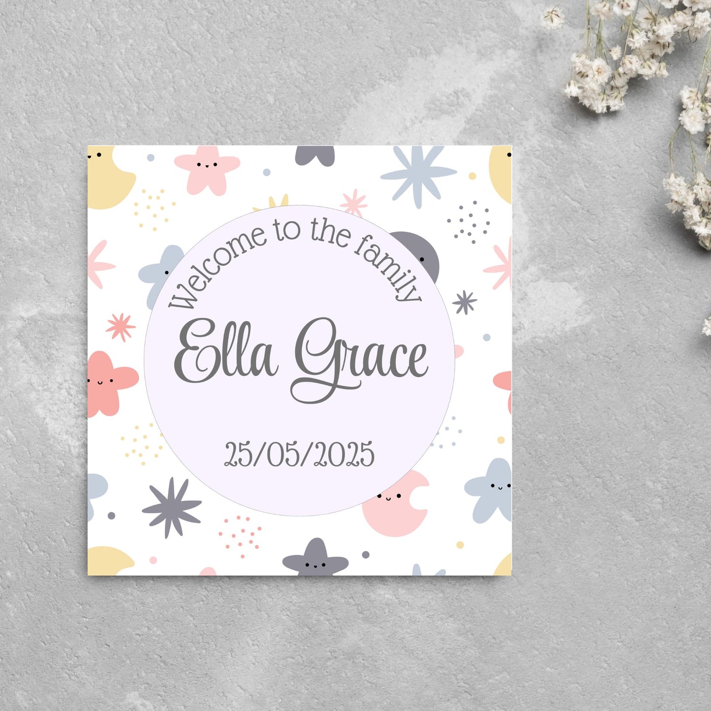 Personalised New Baby Card, Baby Boy, Baby Girl, Congratulations, Baby Card, Welcome to The World, Birth, New Mum Card, Custom Name Card