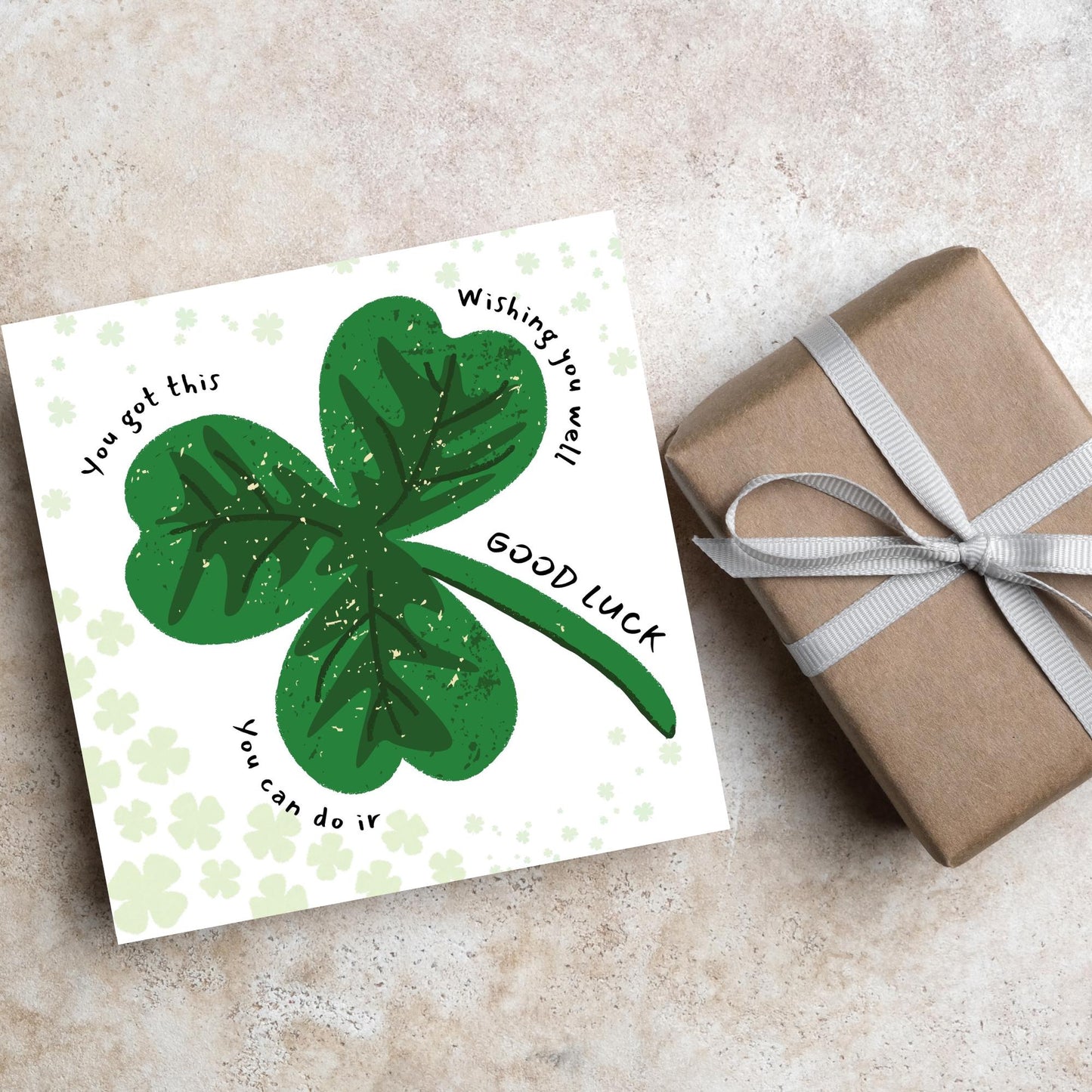 Good Luck Card, Exam Card, Graduation Card, New Job Card, University Card, Good Luck Card for Student, Card for Her, 4 Leaf Clover