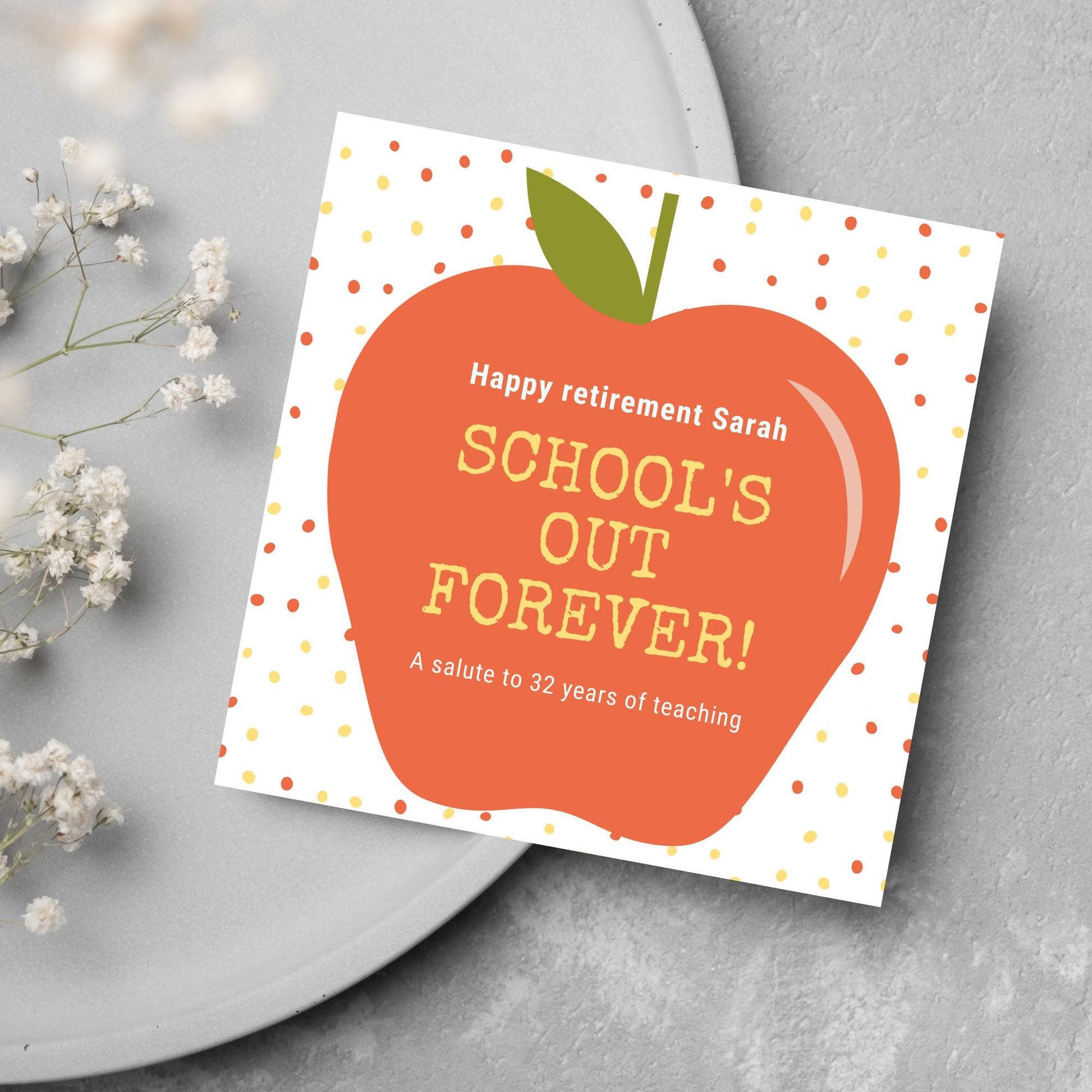 Teacher Retirement Card, Leaving Card for Teacher, Personalised Retirement Card, Retired Card, Retiring, We'll Miss You Card