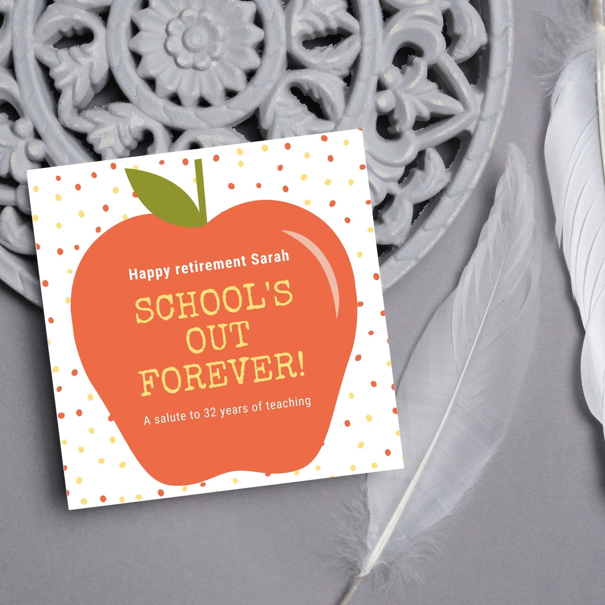 Teacher Retirement Card, Leaving Card for Teacher, Personalised Retirement Card, Retired Card, Retiring, We'll Miss You Card