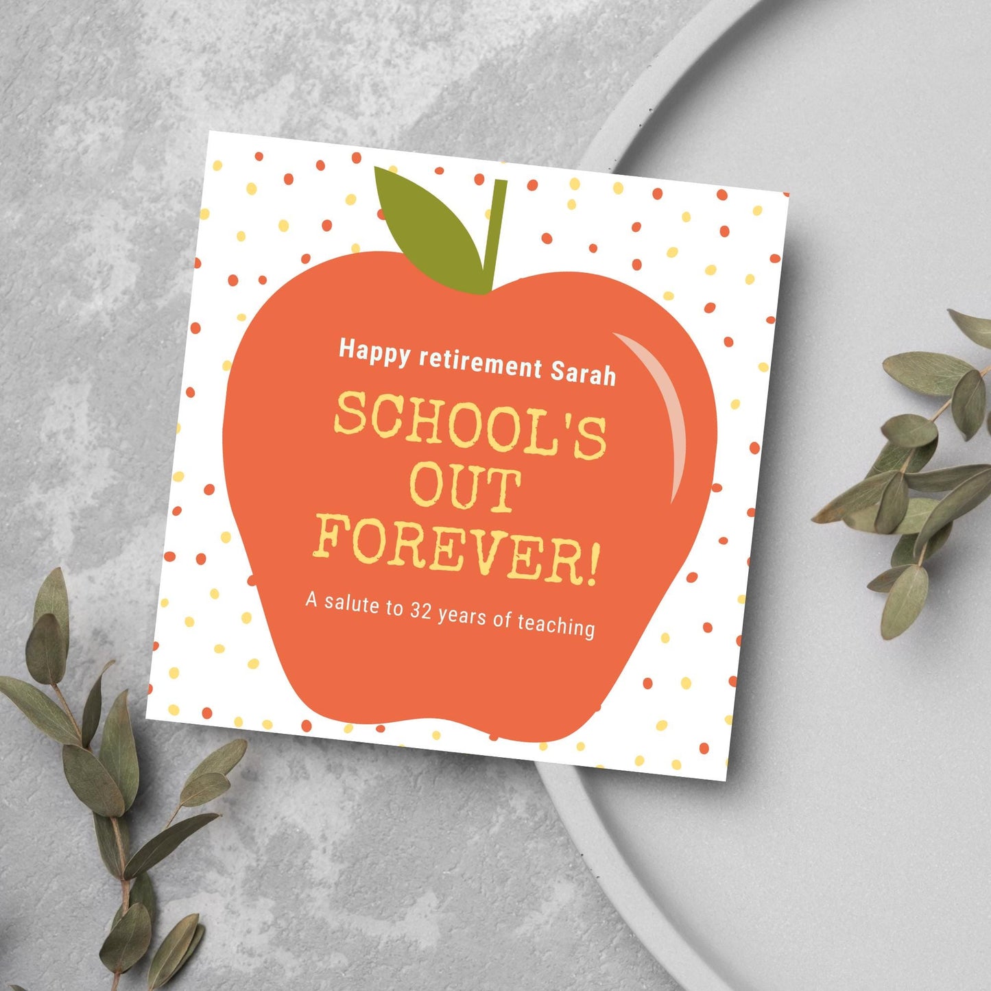 Teacher Retirement Card, Leaving Card for Teacher, Personalised Retirement Card, Retired Card, Retiring, We'll Miss You Card