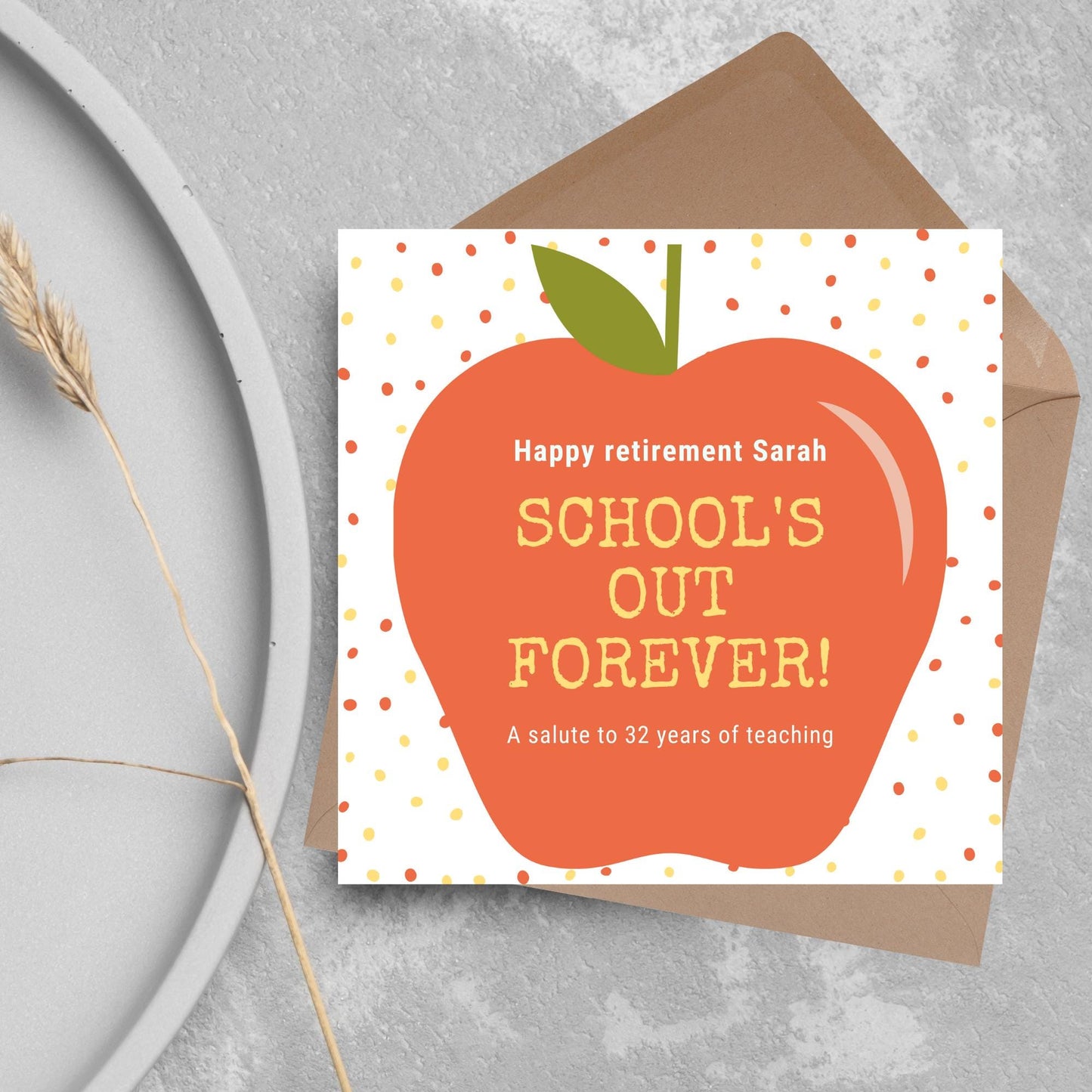 Teacher Retirement Card, Leaving Card for Teacher, Personalised Retirement Card, Retired Card, Retiring, We'll Miss You Card
