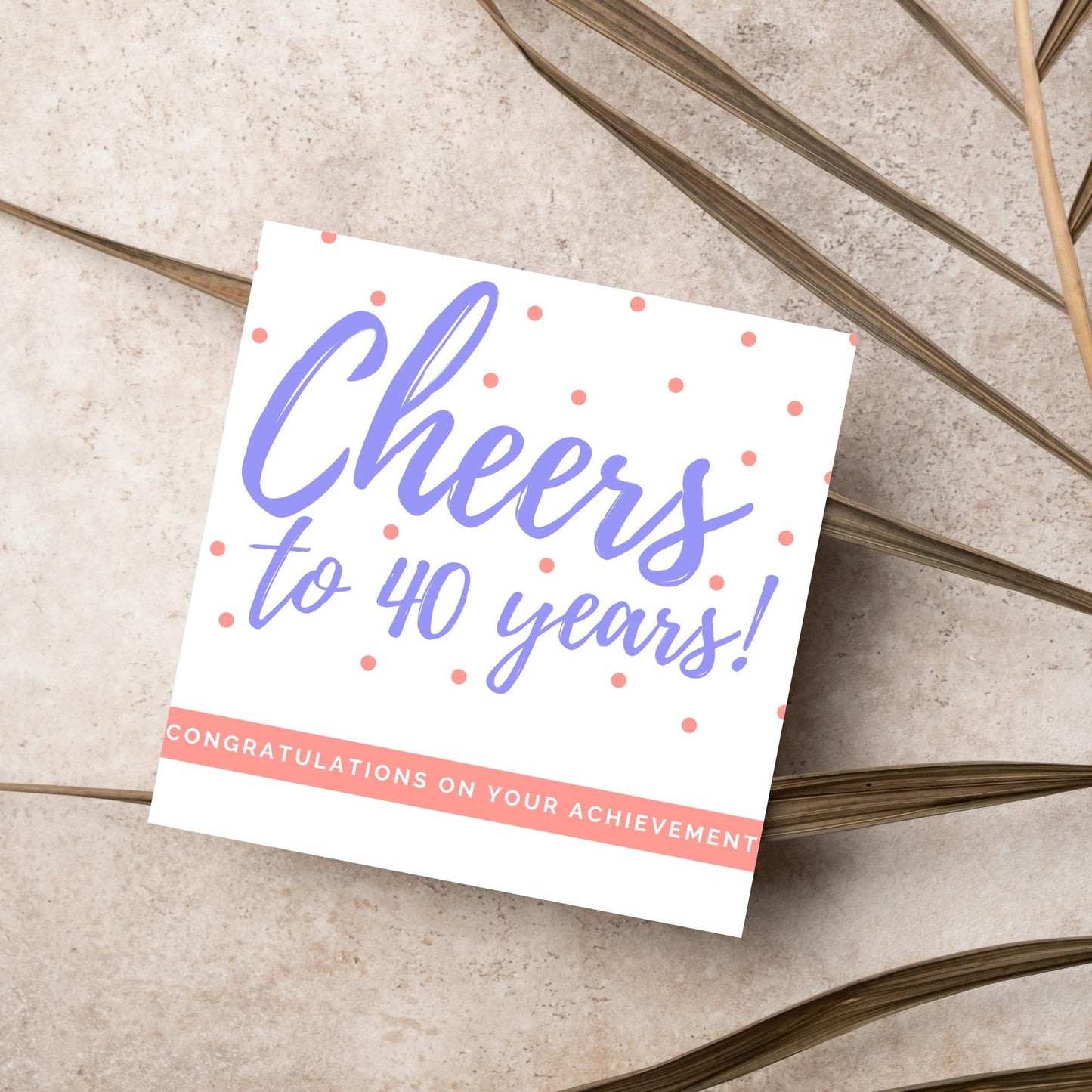Personalised Cheers Retirement Card, Custom Number Card, Achievement Card, Anniversary Card, 10 Years, 20 Years, 30 Years, 40 Years