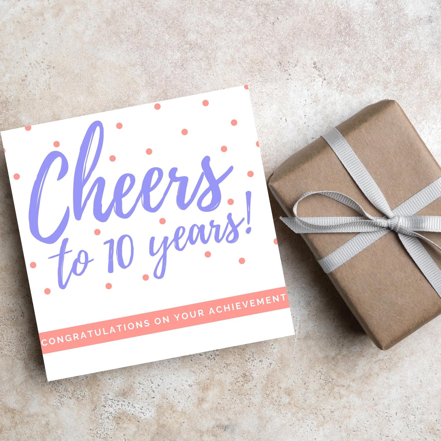 Personalised Cheers Retirement Card, Custom Number Card, Achievement Card, Anniversary Card, 10 Years, 20 Years, 30 Years, 40 Years