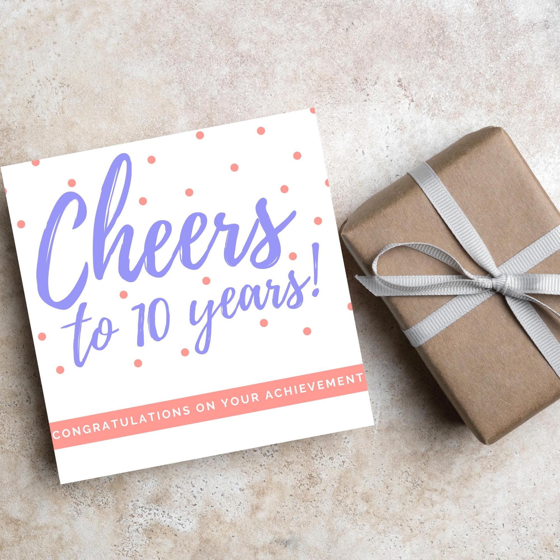 Personalised Cheers Retirement Card, Custom Number Card, Achievement Card, Anniversary Card, 10 Years, 20 Years, 30 Years, 40 Years