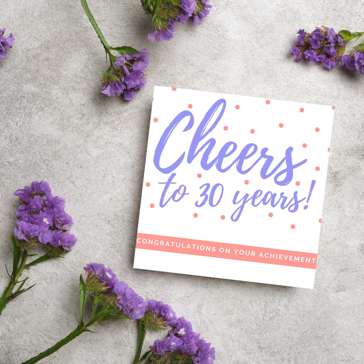 Personalised Cheers Retirement Card, Custom Number Card, Achievement Card, Anniversary Card, 10 Years, 20 Years, 30 Years, 40 Years