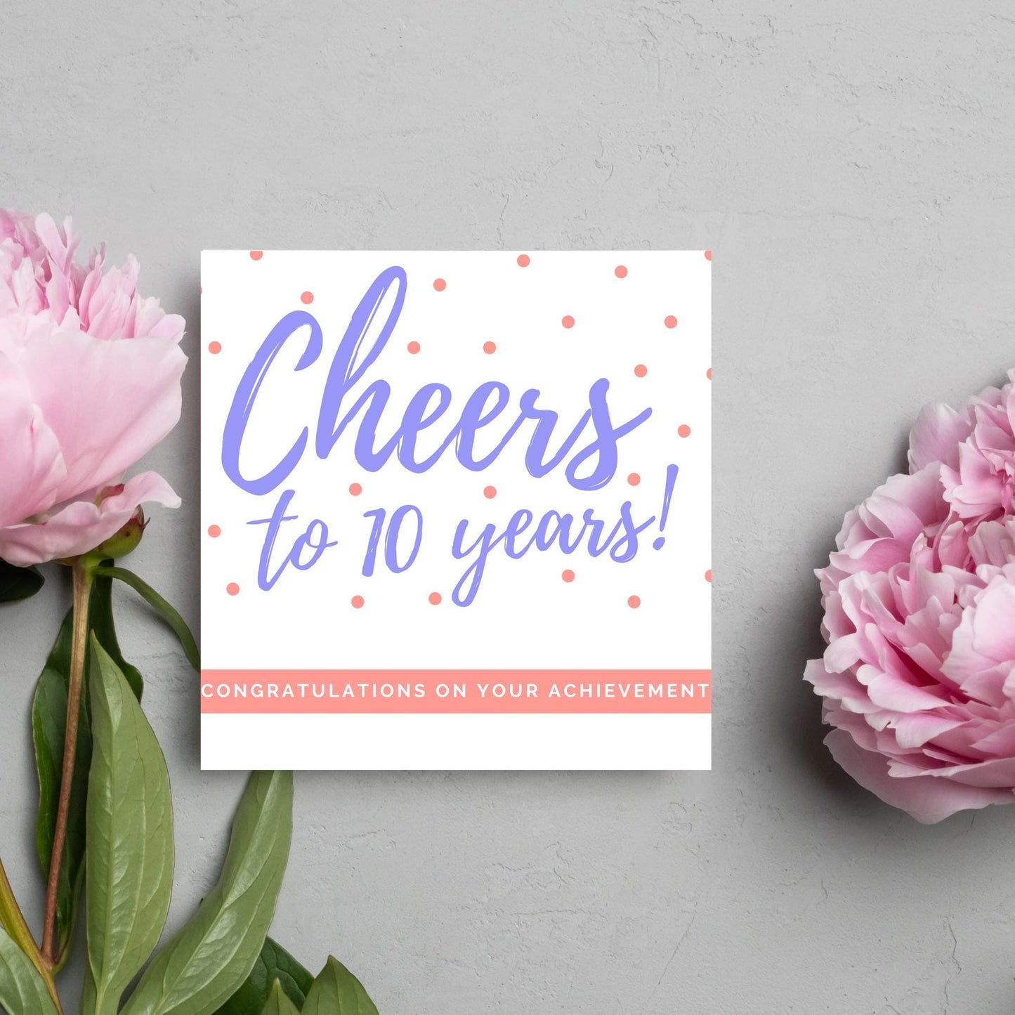 Personalised Cheers Retirement Card, Custom Number Card, Achievement Card, Anniversary Card, 10 Years, 20 Years, 30 Years, 40 Years