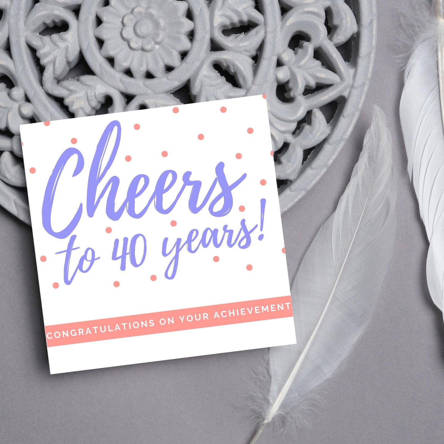 Personalised Cheers Retirement Card, Custom Number Card, Achievement Card, Anniversary Card, 10 Years, 20 Years, 30 Years, 40 Years