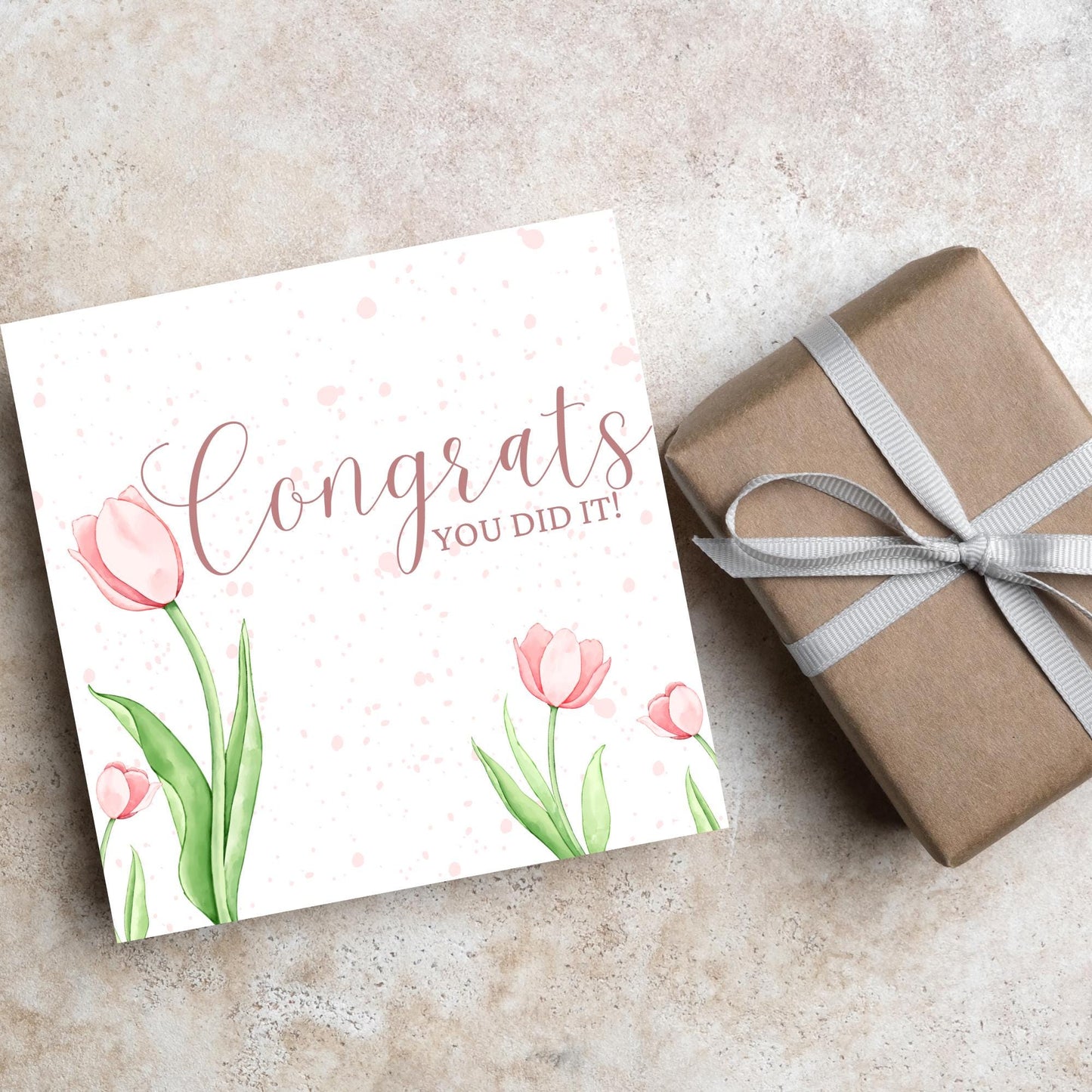 Congratulations Card, Card for Daughter, Card for Sister, Card for Wife, Tulips Congratulations Card, Celebration Card
