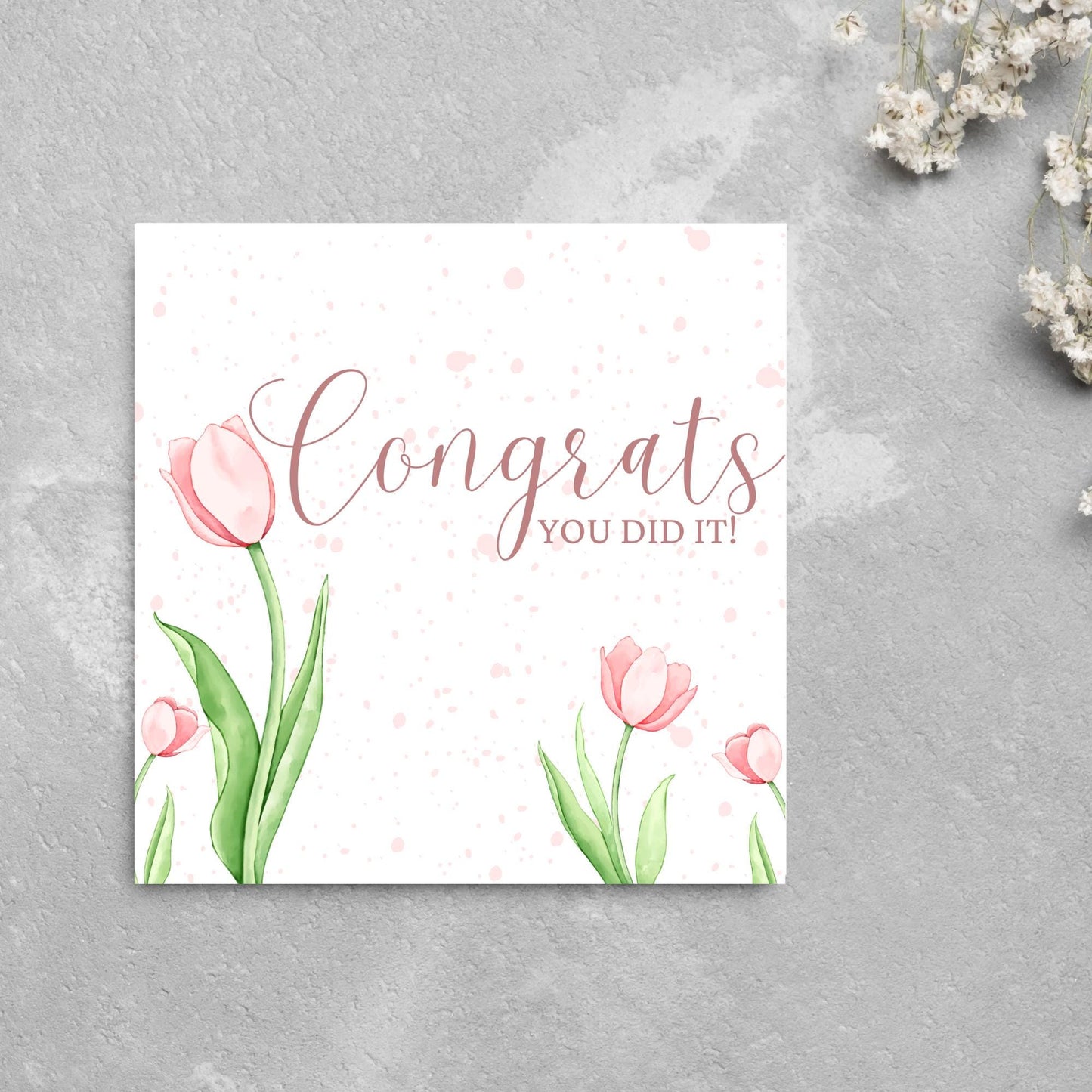 Congratulations Card, Card for Daughter, Card for Sister, Card for Wife, Tulips Congratulations Card, Celebration Card