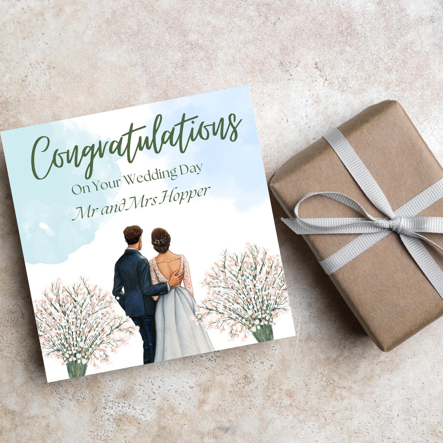 Personalised Wedding Congratulations Card, Mr & Mrs Wedding Card, Custom Name Wedding Card, Newlywed Card, Married Card, Wedding Day Card