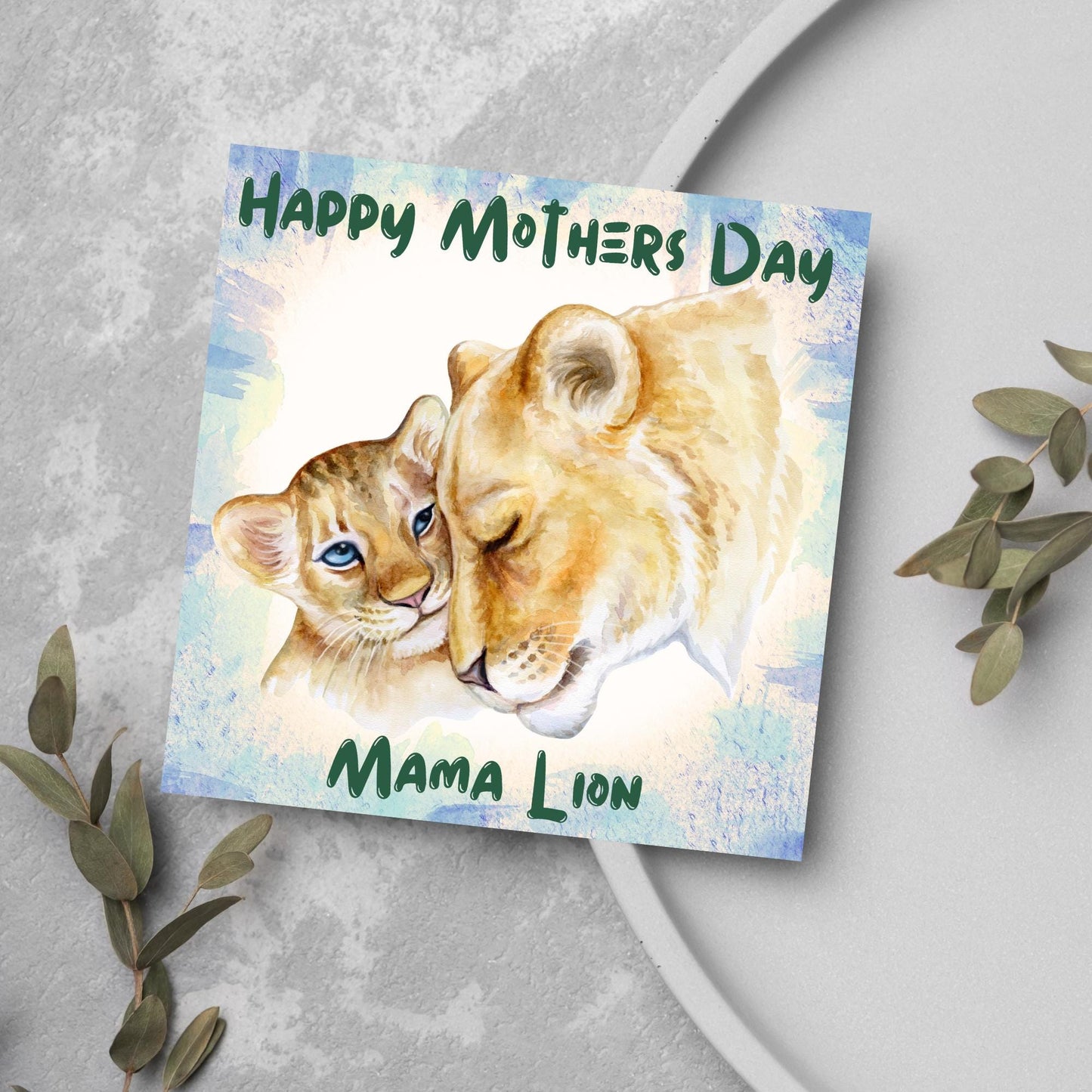 Lion Mothers Day Card, Cute Card for Mum, Greetings Card, Happy Mothers Day, Mama Lion, Card for Mother