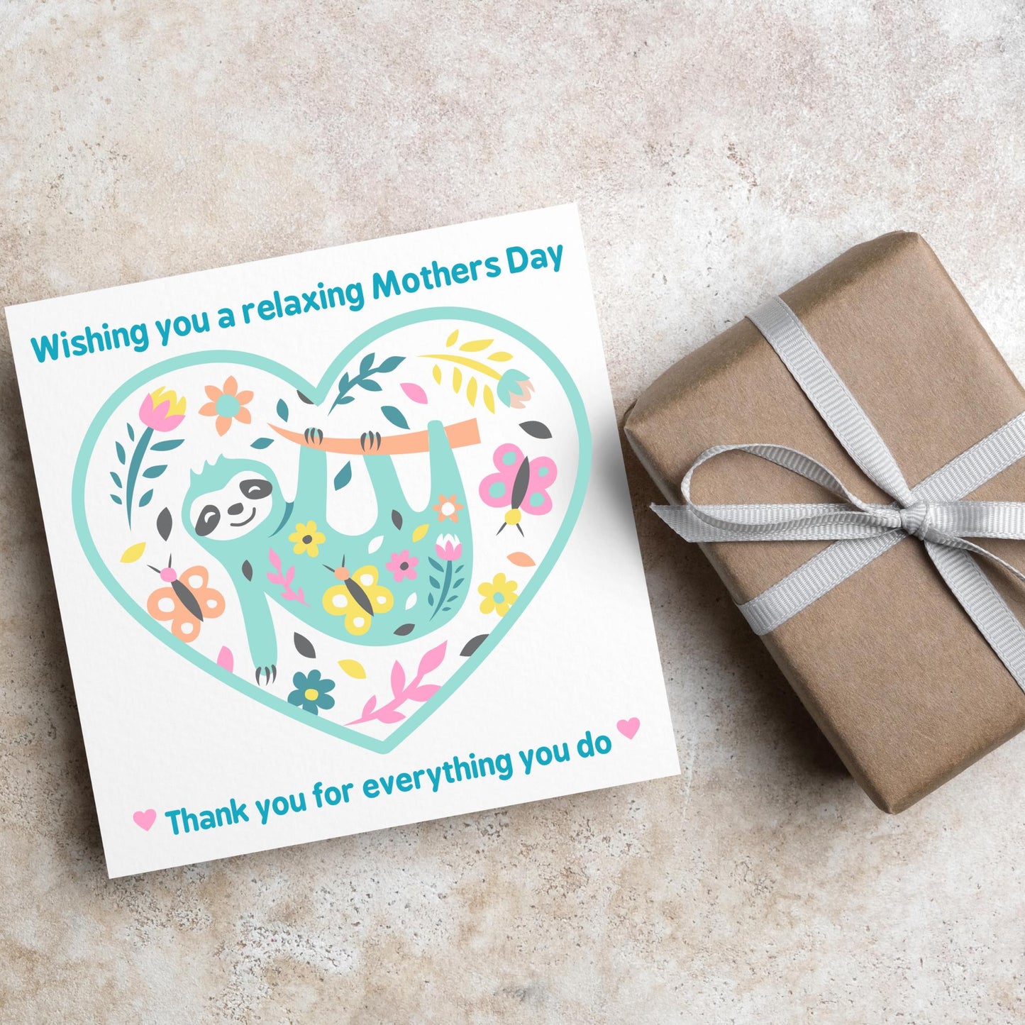 Sloth Mothers Day Card, Cute Card for Mum, Greetings Card, Happy Mothers Day, Card for Mother, Mam Card, Thanks Mum Card