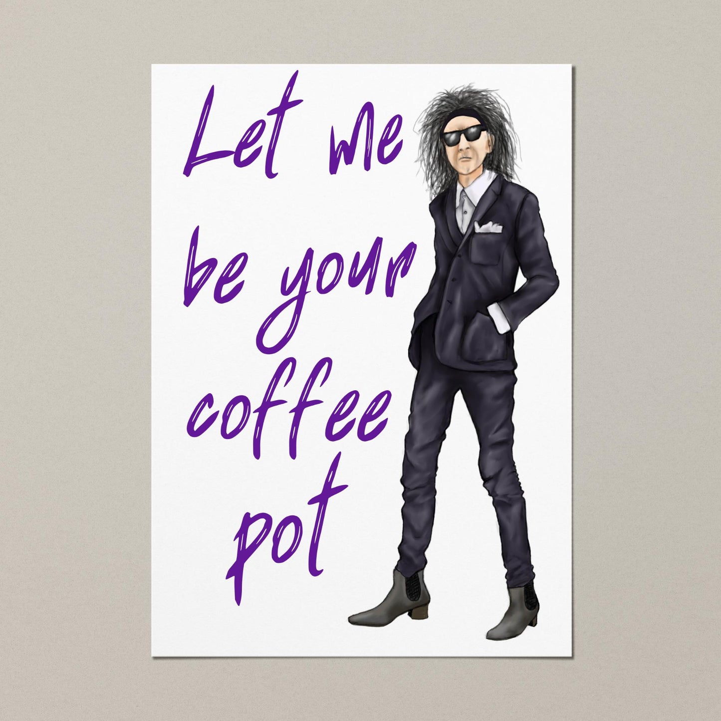 John Cooper Clarke Poster, A4 Print, High Quality Wall Art, Punk Poetry, Let Me Be Your Coffee Pot, Poetry Print, Wedding Gift, Home Decor