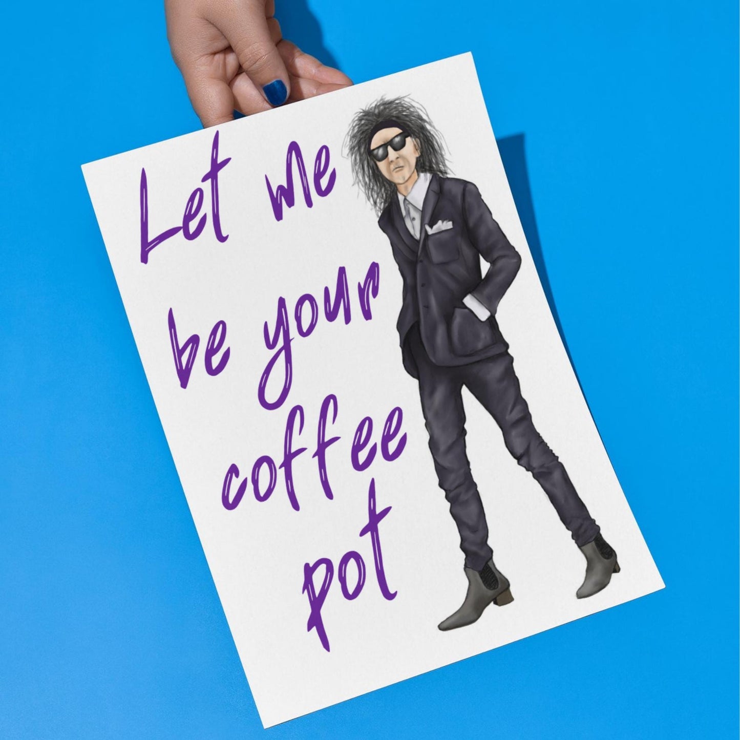 John Cooper Clarke Poster, A4 Print, High Quality Wall Art, Punk Poetry, Let Me Be Your Coffee Pot, Poetry Print, Wedding Gift, Home Decor