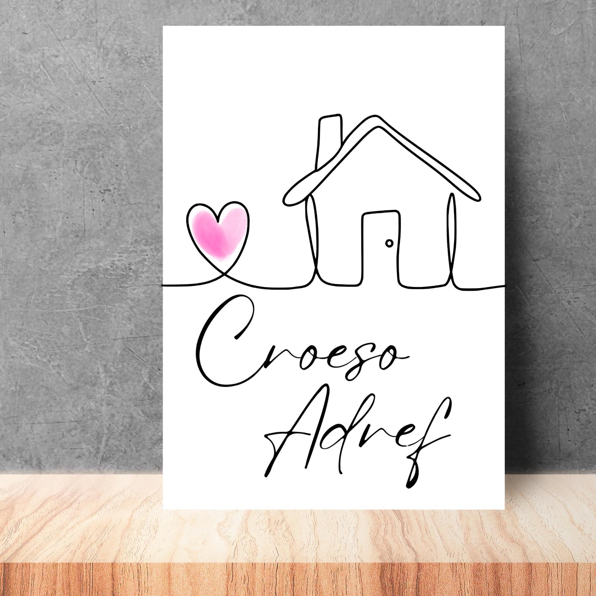 Welsh Language Wall Art, A4 Print, High Quality Poster, Welcome Home Sign, Home Decor, Home Sign, Welsh Sign, Croeso Adref