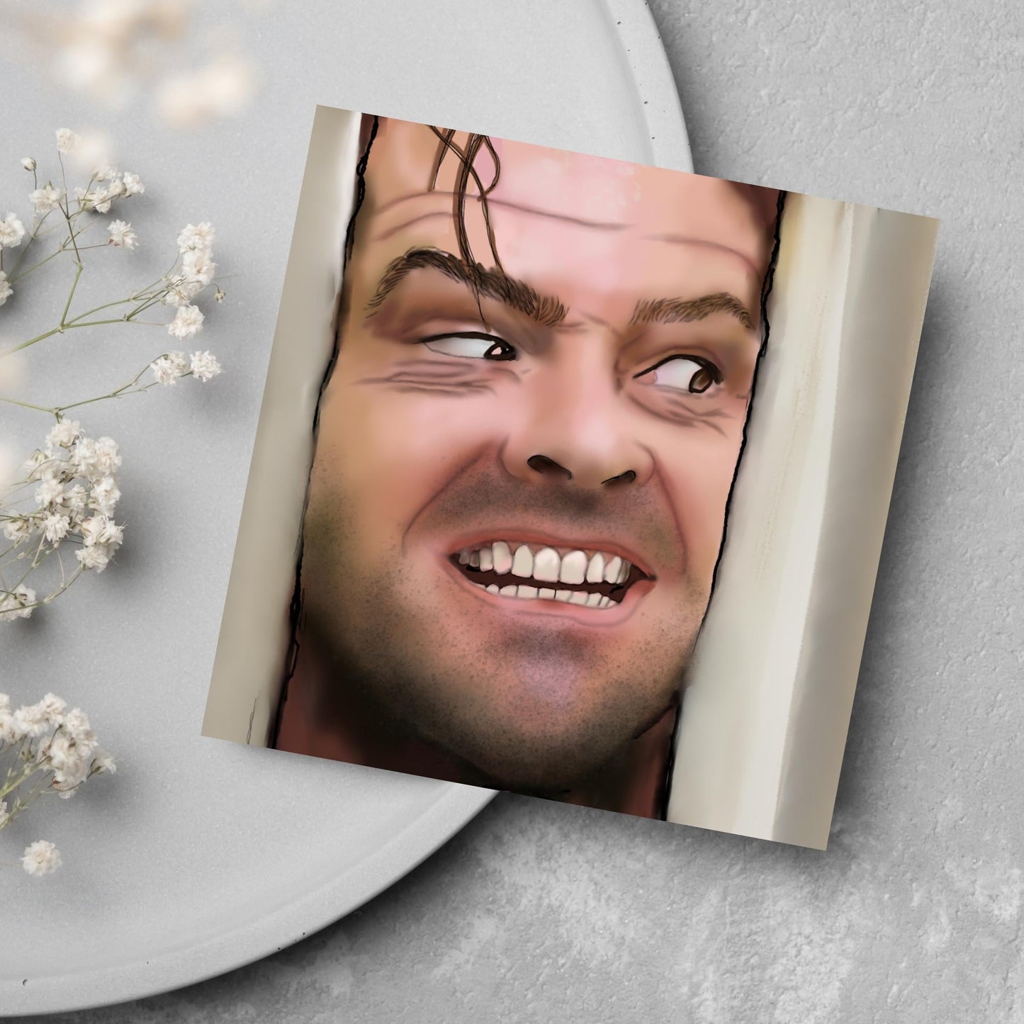 The Shining Here's Jonny Card, Birthday Card, Any Occasion Card, Horror Movie Card, Jack Nicholson, Steven King Card, Alternative Card
