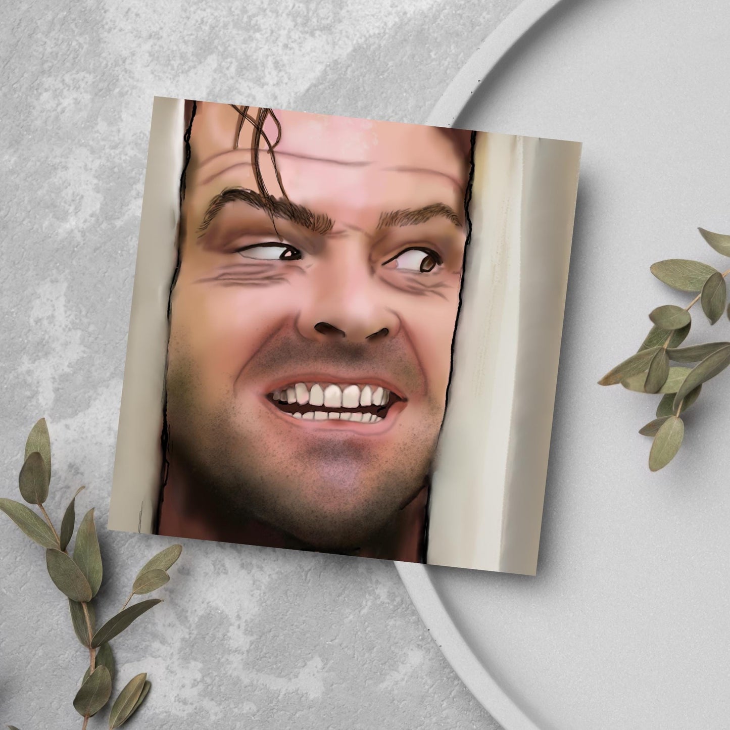 The Shining Here's Jonny Card, Birthday Card, Any Occasion Card, Horror Movie Card, Jack Nicholson, Steven King Card, Alternative Card