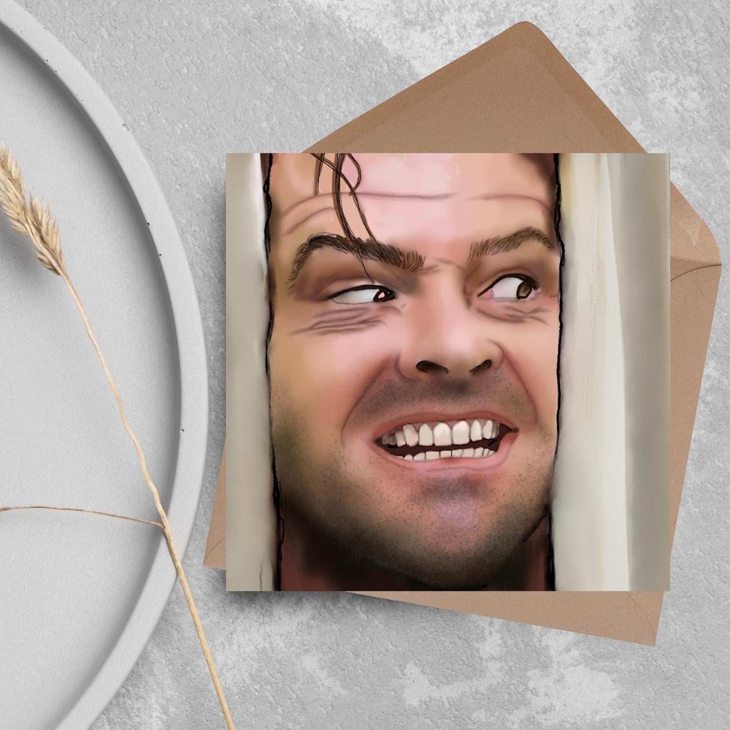 The Shining Here's Jonny Card, Birthday Card, Any Occasion Card, Horror Movie Card, Jack Nicholson, Steven King Card, Alternative Card