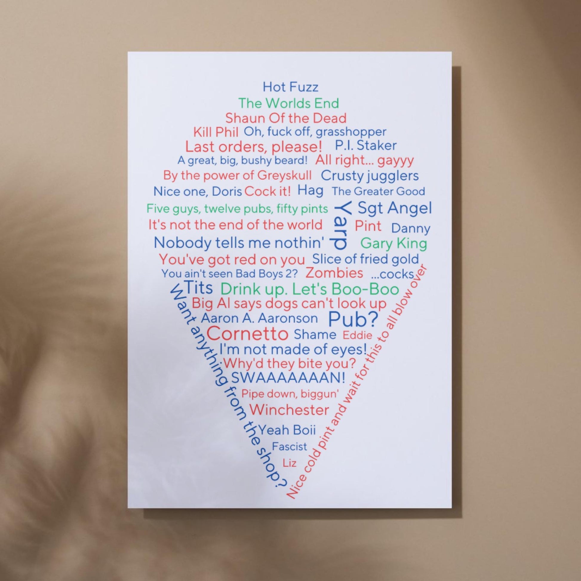 Cornetto Trilogy Wall Art, A4 Print, High Quality Poster, Hot Fuzz Poster, Shaun of the Dead, Worlds End, Edgar Wright Movie Quotes