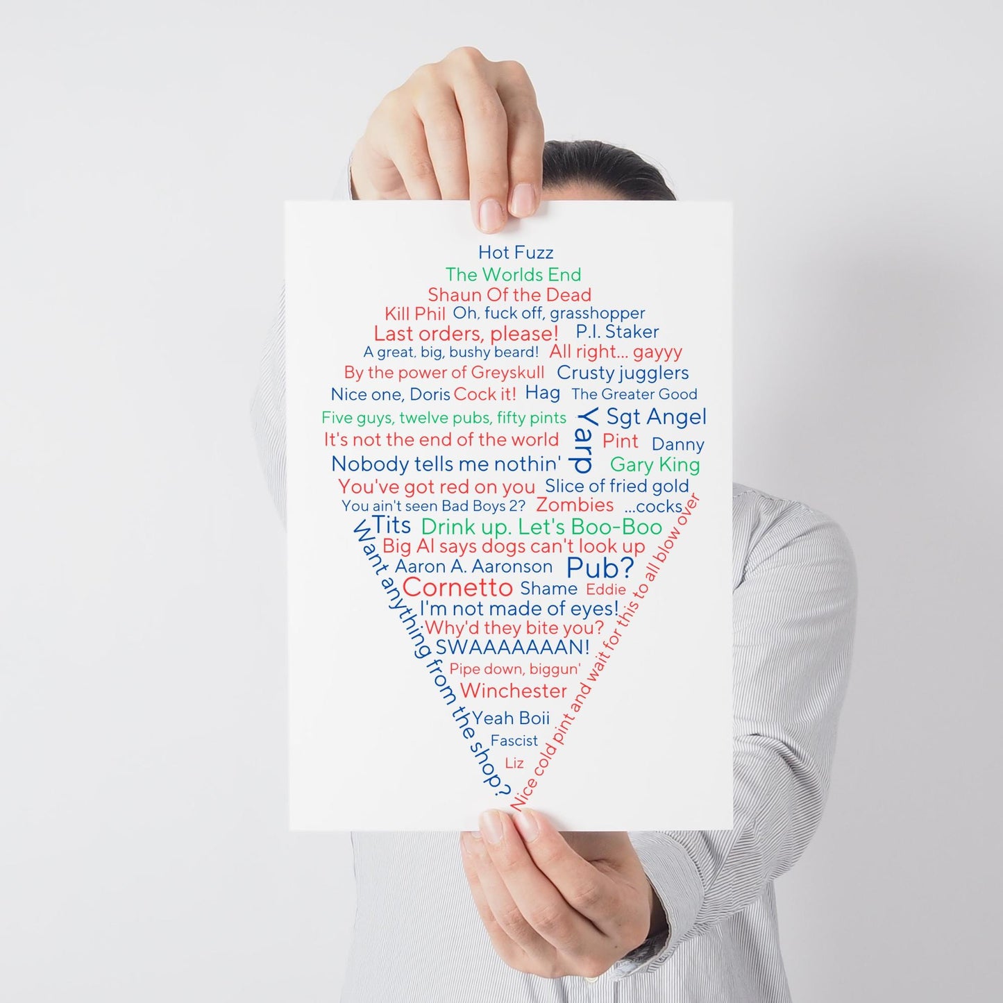 Cornetto Trilogy Wall Art, A4 Print, High Quality Poster, Hot Fuzz Poster, Shaun of the Dead, Worlds End, Edgar Wright Movie Quotes