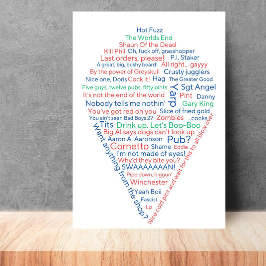 Cornetto Trilogy Wall Art, A4 Print, High Quality Poster, Hot Fuzz Poster, Shaun of the Dead, Worlds End, Edgar Wright Movie Quotes