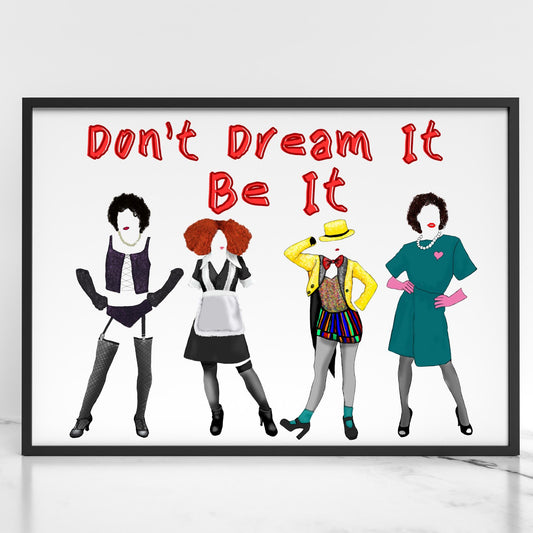 Rocky Horror Picture Show Wall Art, A4 Print, High Quality Poster, Frank N Furter, Movie Quote, Gothic Decor, Rock Decor, Theatre Art,