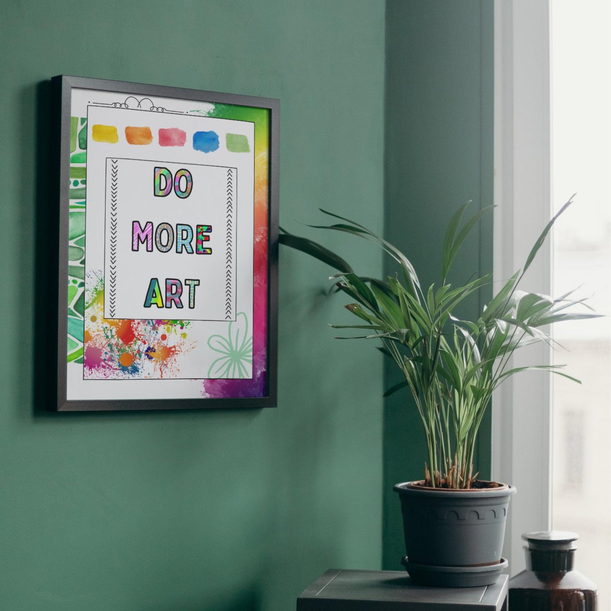 Art poster, art inspiration studio print, do more art, creativity positivity poster, wall print