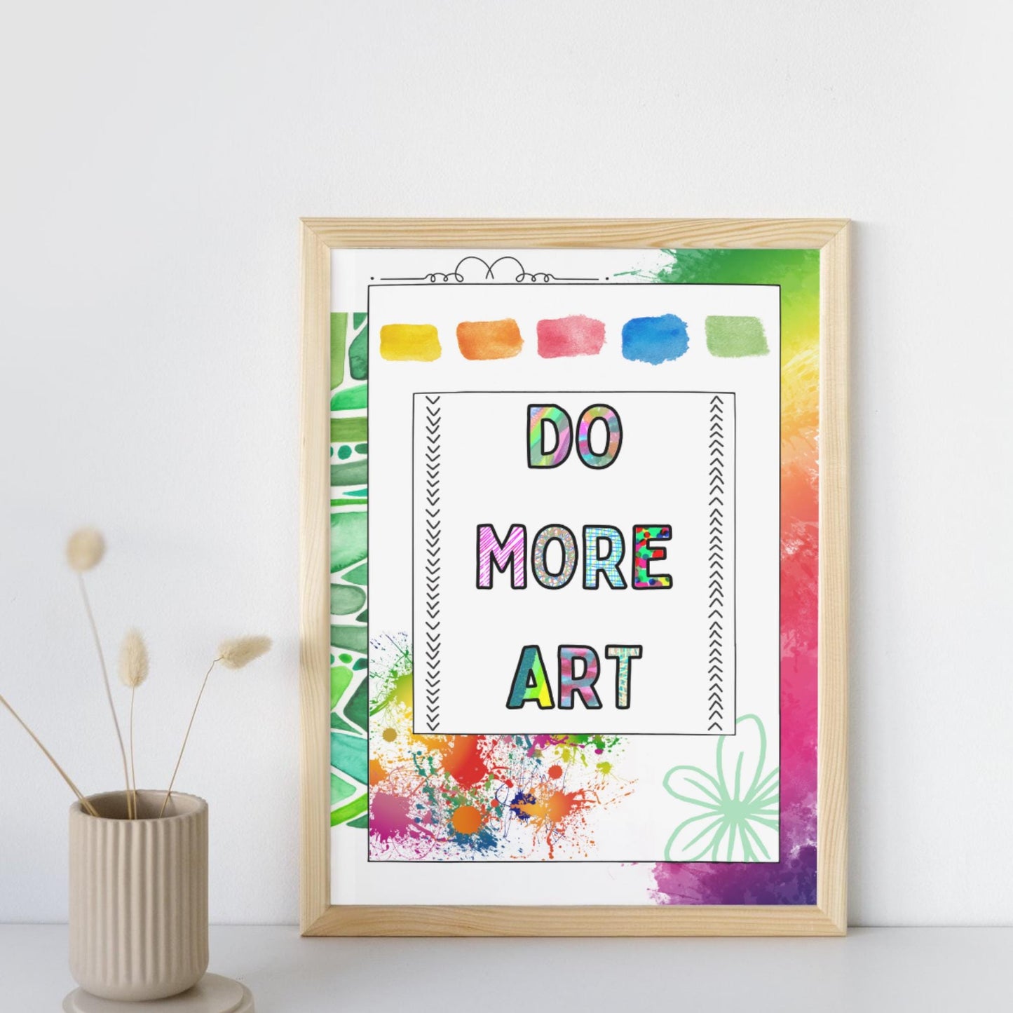 Art poster, art inspiration studio print, do more art, creativity positivity poster, wall print