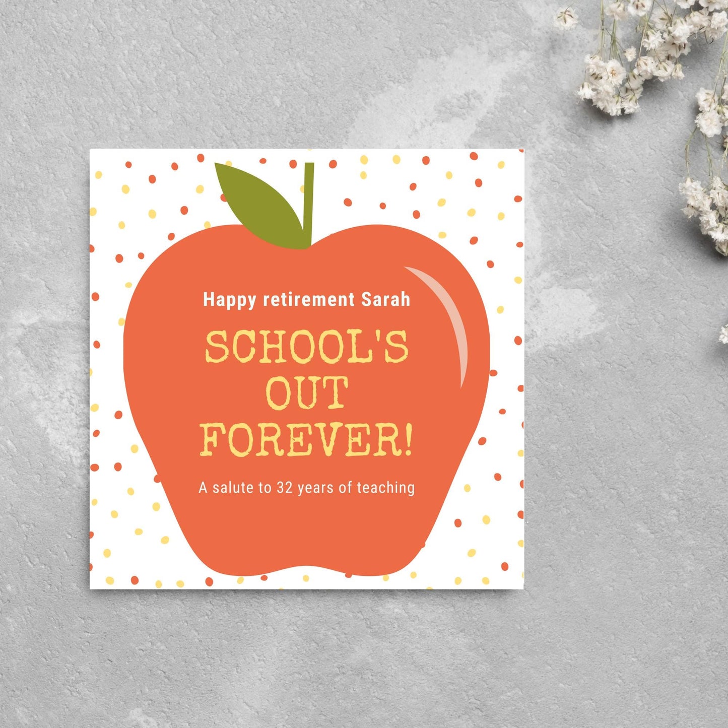 Teacher Retirement Card, Leaving Card for Teacher, Personalised Retirement Card, Retired Card, Retiring, We'll Miss You Card