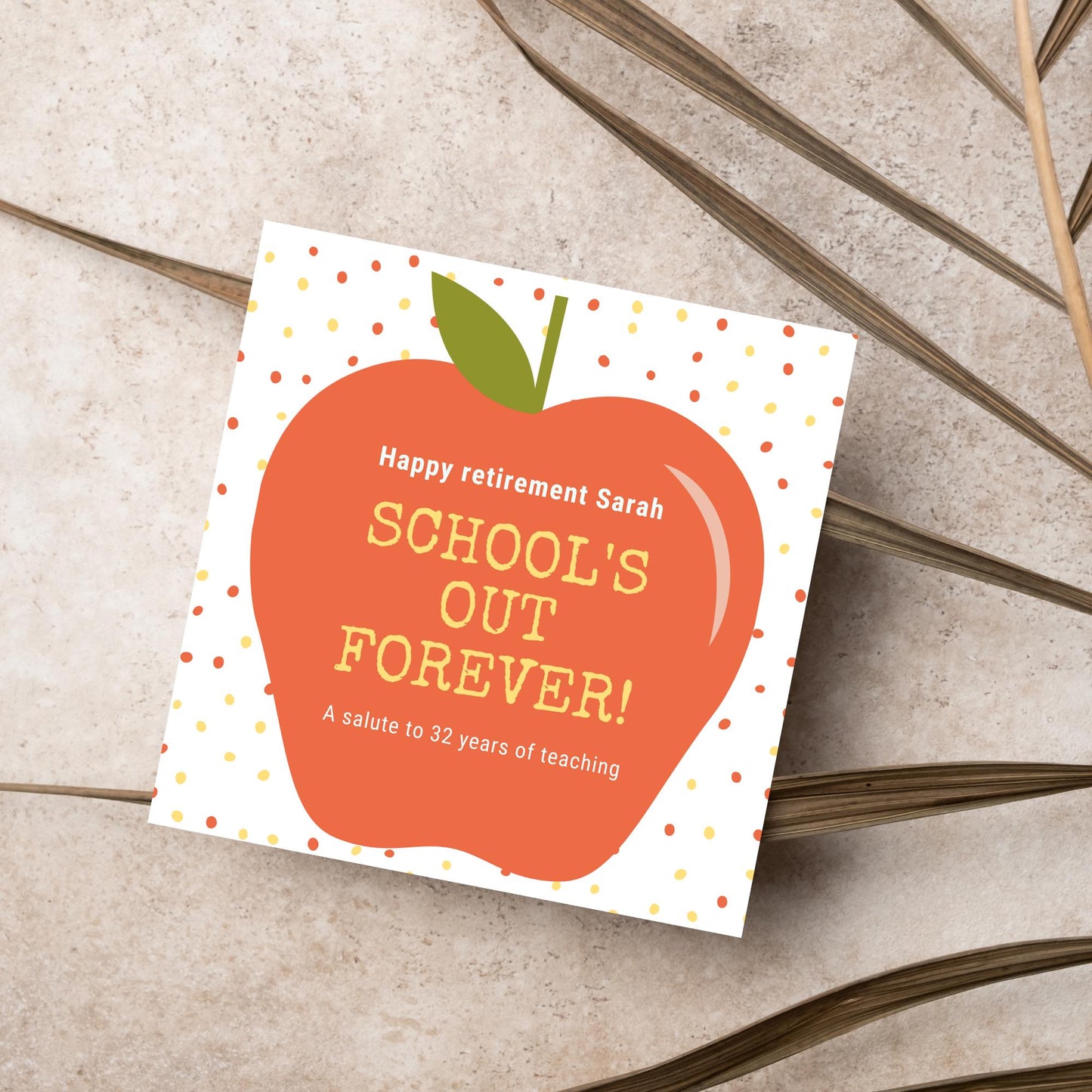 Teacher Retirement Card, Leaving Card for Teacher, Personalised Retirement Card, Retired Card, Retiring, We'll Miss You Card