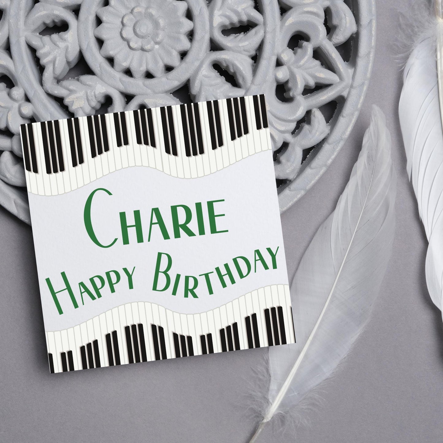Personalised Piano Birthday Card, Happy Birthday, Card for Musician, Card for Him, Card for Her, Keyboard Birthday Card, Pianist Card