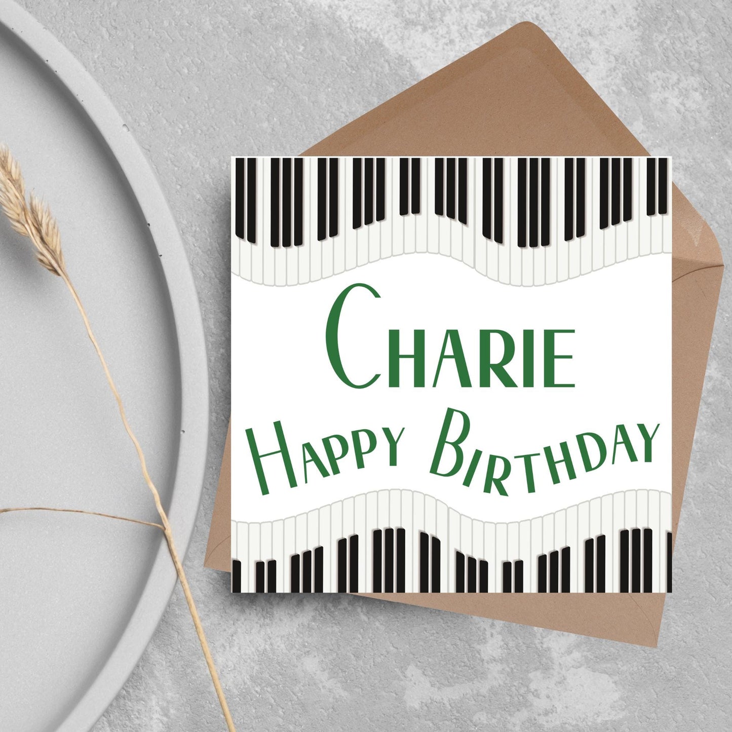 Personalised Piano Birthday Card, Happy Birthday, Card for Musician, Card for Him, Card for Her, Keyboard Birthday Card, Pianist Card
