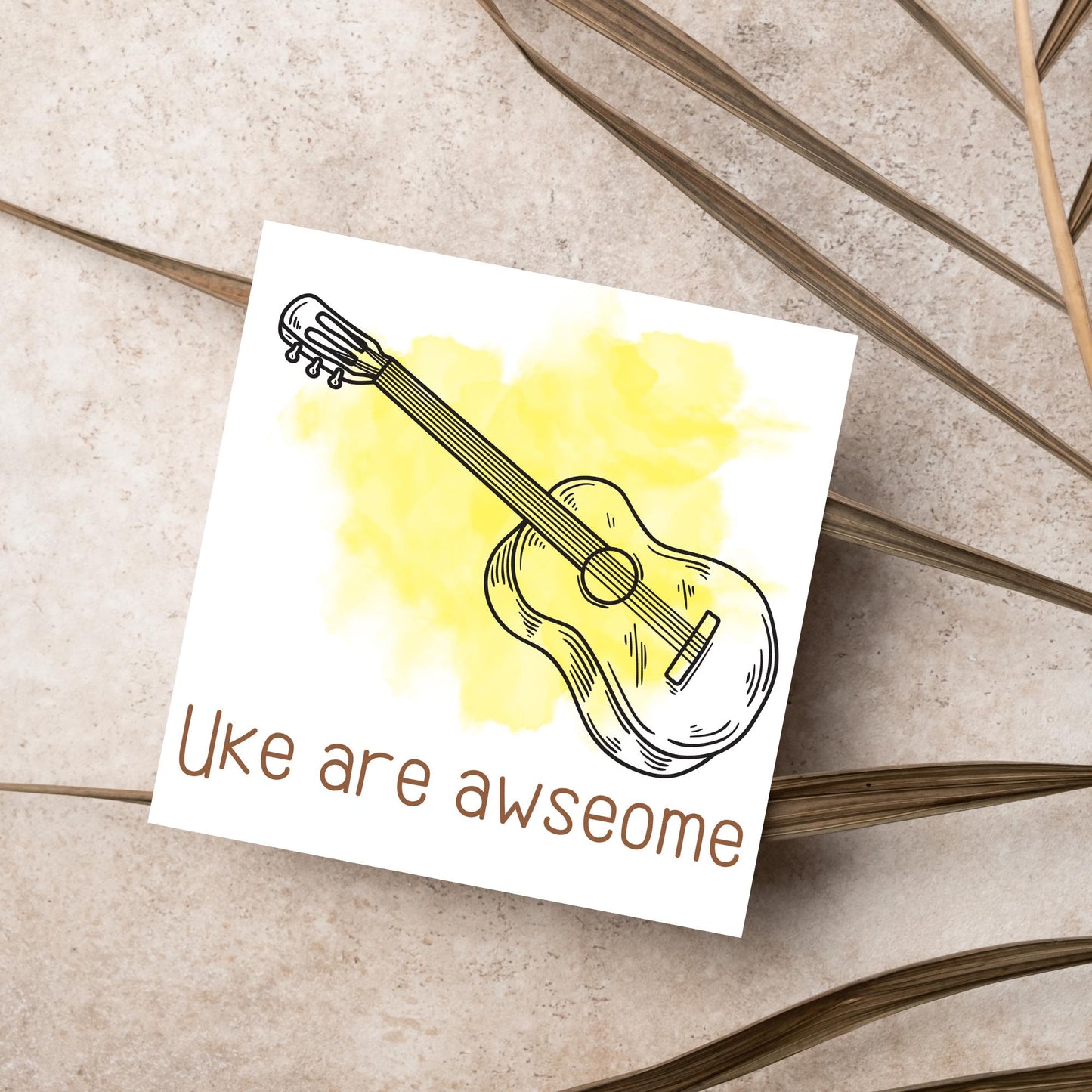 Ukelele Birthday Card, Happy Birthday, Card for Musician, Card for Him, Card for Her, Orchestra Card, Card for Uke Player, Ukelele Card