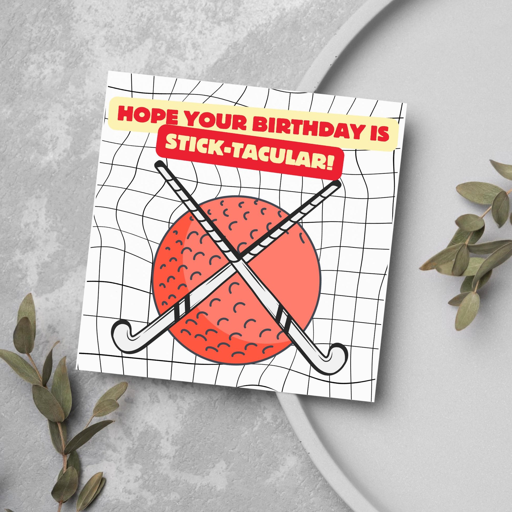 Hockey Birthday Card, Sport Card, Sport Birthday Card, Card for Him, Card for Her, Hockey Stick, Card for Hockey, Field Hockey Card